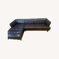 Macy's Leather 2 Piece Sectional