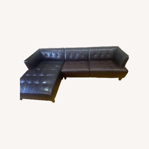 Used Macy's Leather 2 Piece Sectional for sale on AptDeco