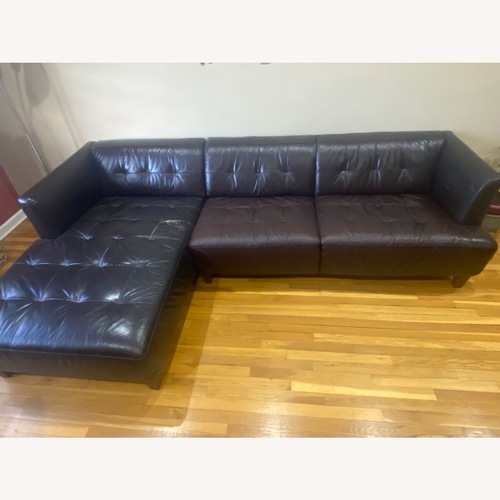 Used Macy's Leather 2 Piece Sectional for sale on AptDeco
