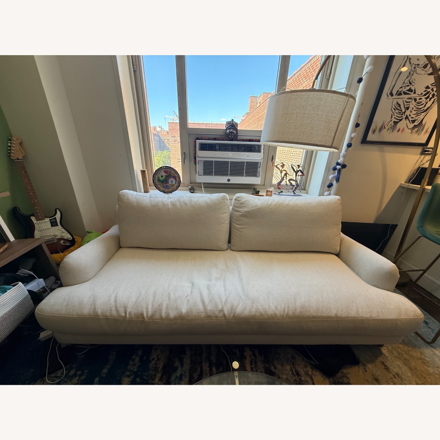 West Elm Ives White Fabric 3+ Seater Sofa - image-1