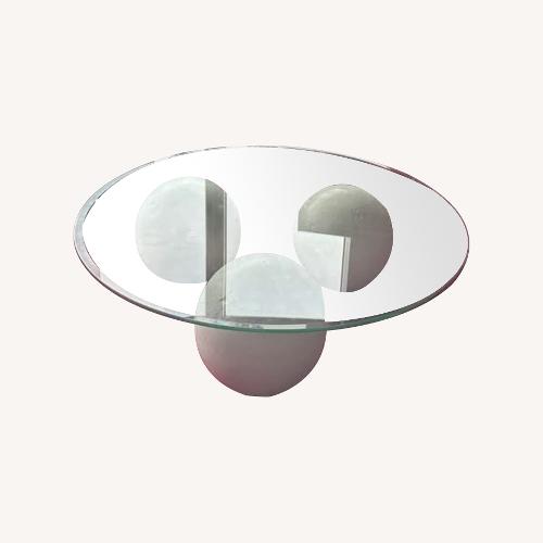 Used Modern Circular Coffee Table on 3 Balls for sale on AptDeco