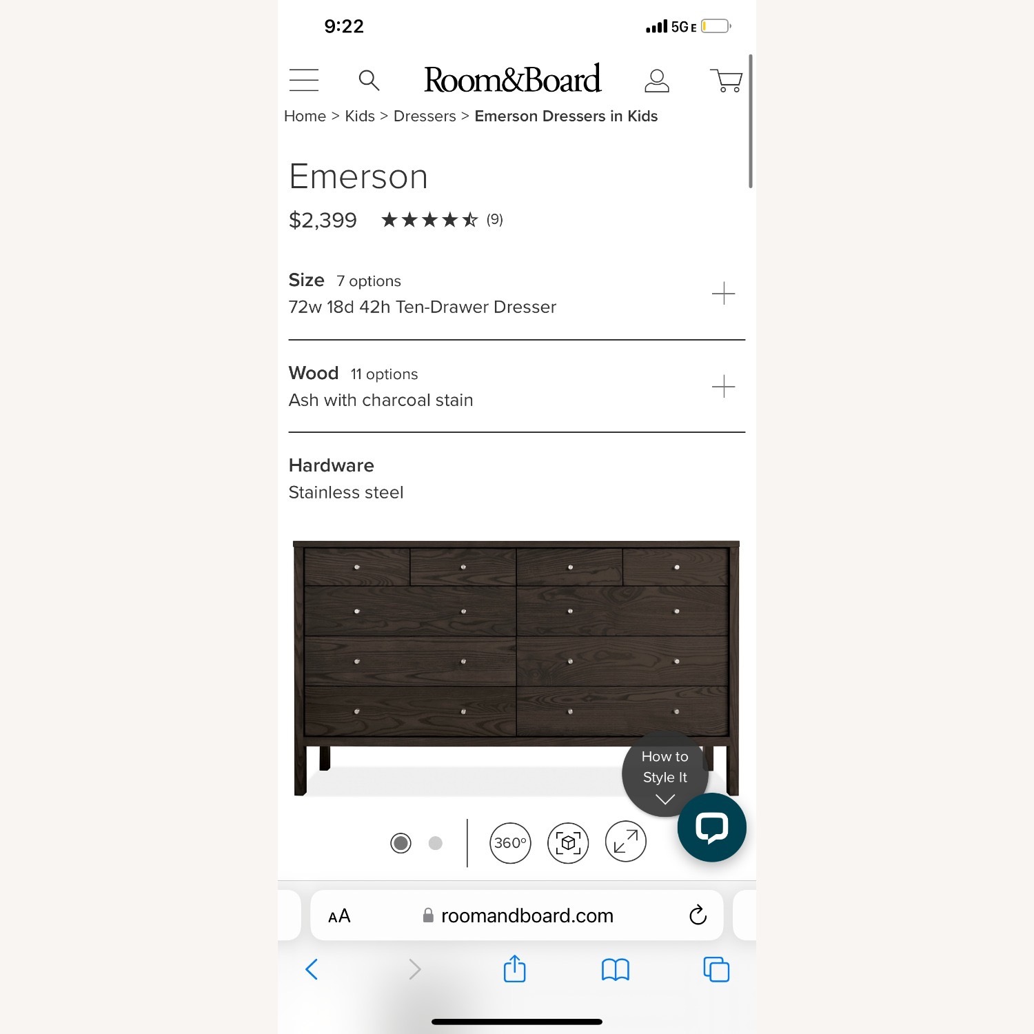 Room & Board Emerson 10-drawer Dresser - image-1