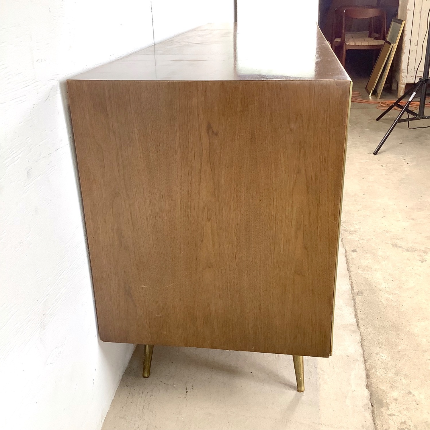 Mid-Century Six Drawer Brass Leg Dresser - image-5