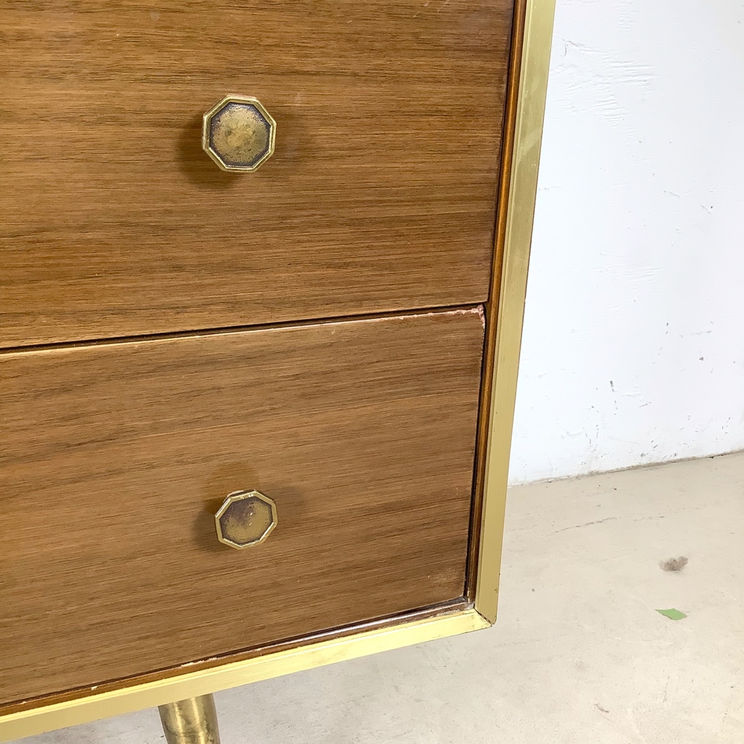 Mid-Century Six Drawer Brass Leg Dresser - image-16