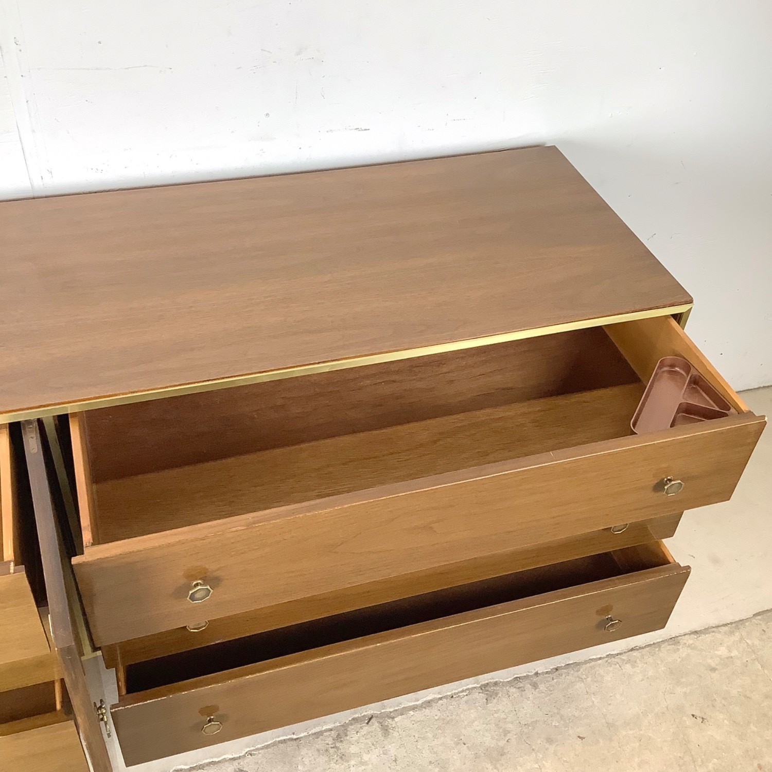 Mid-Century Six Drawer Brass Leg Dresser - image-20