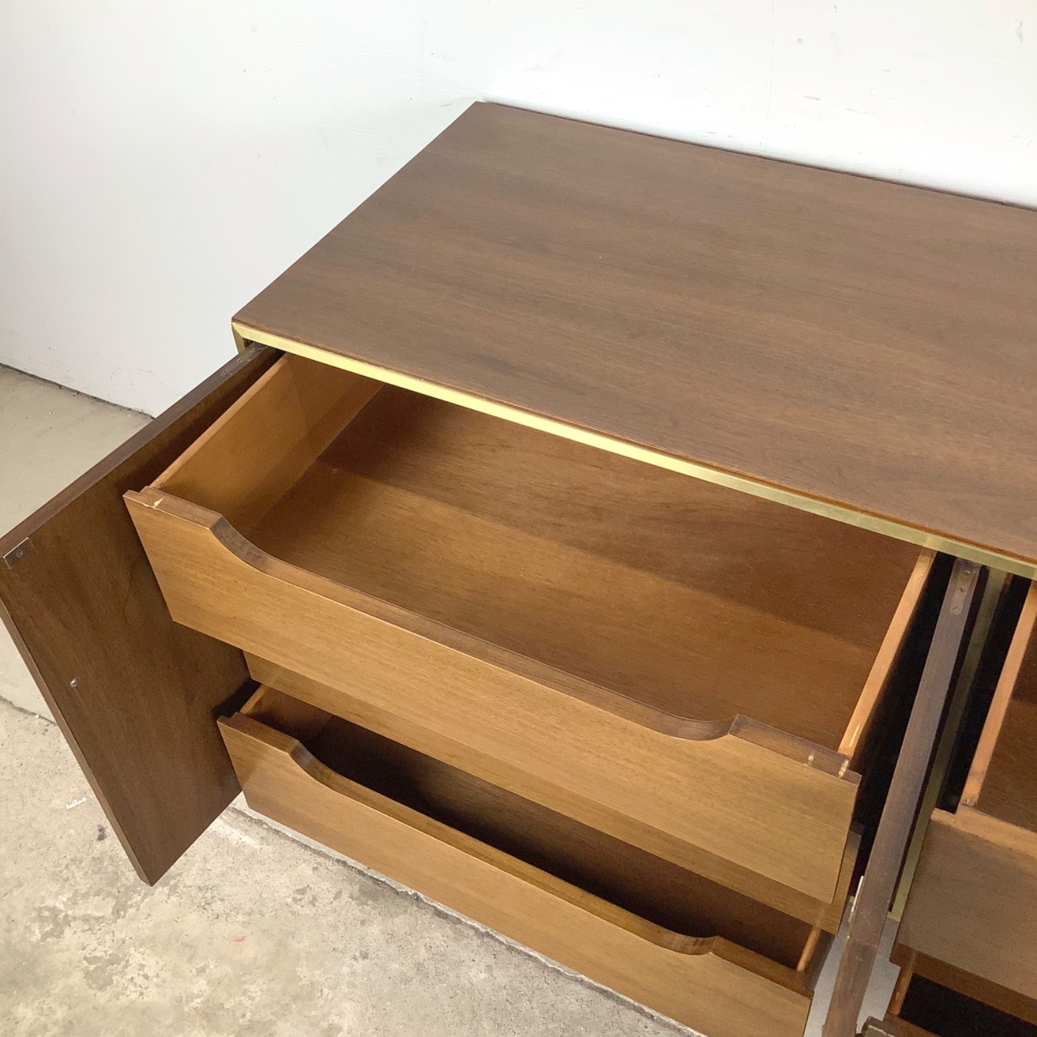Mid-Century Six Drawer Brass Leg Dresser - image-17