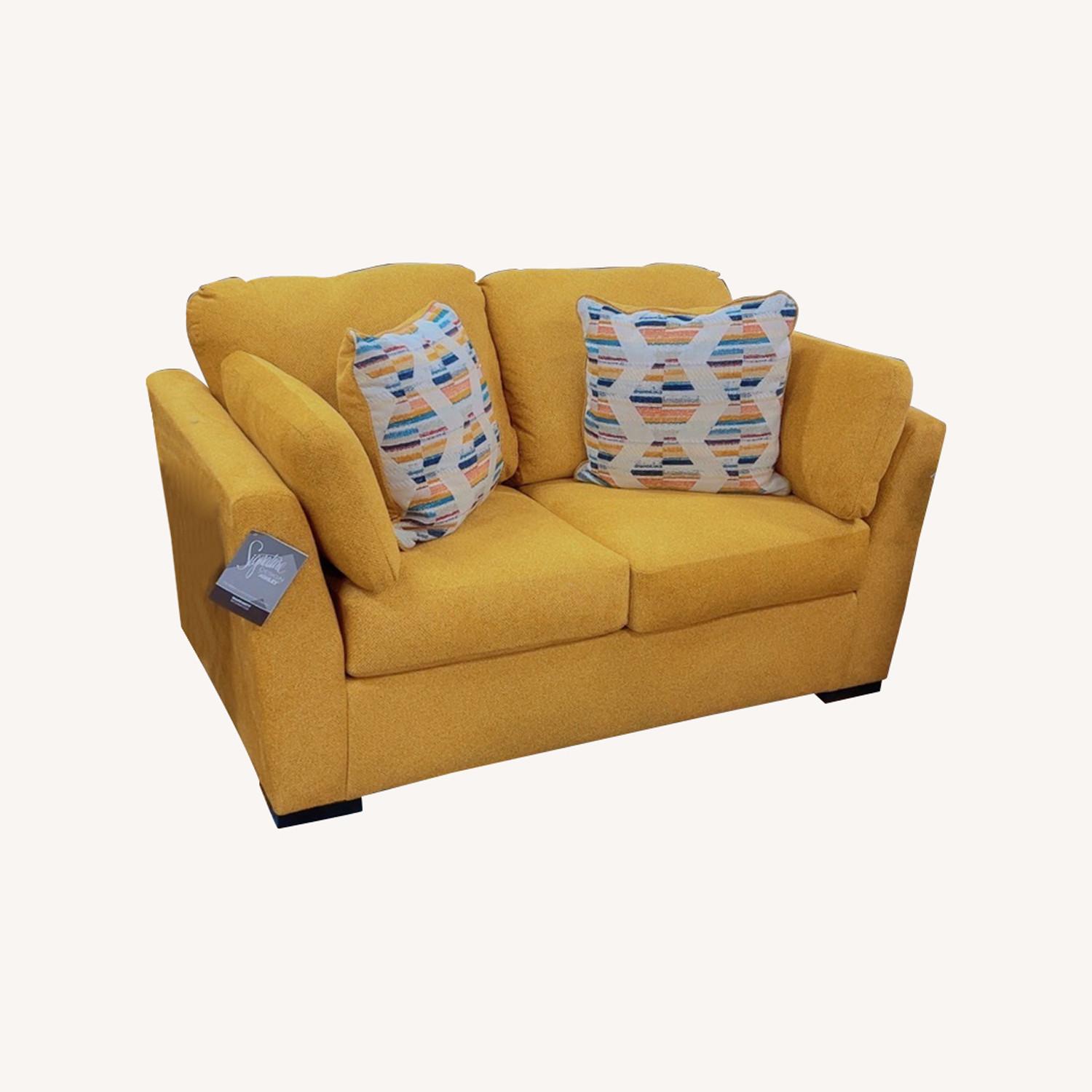 Ashley Furniture Yellow Fabric 3+ Seater Sofa - image-0