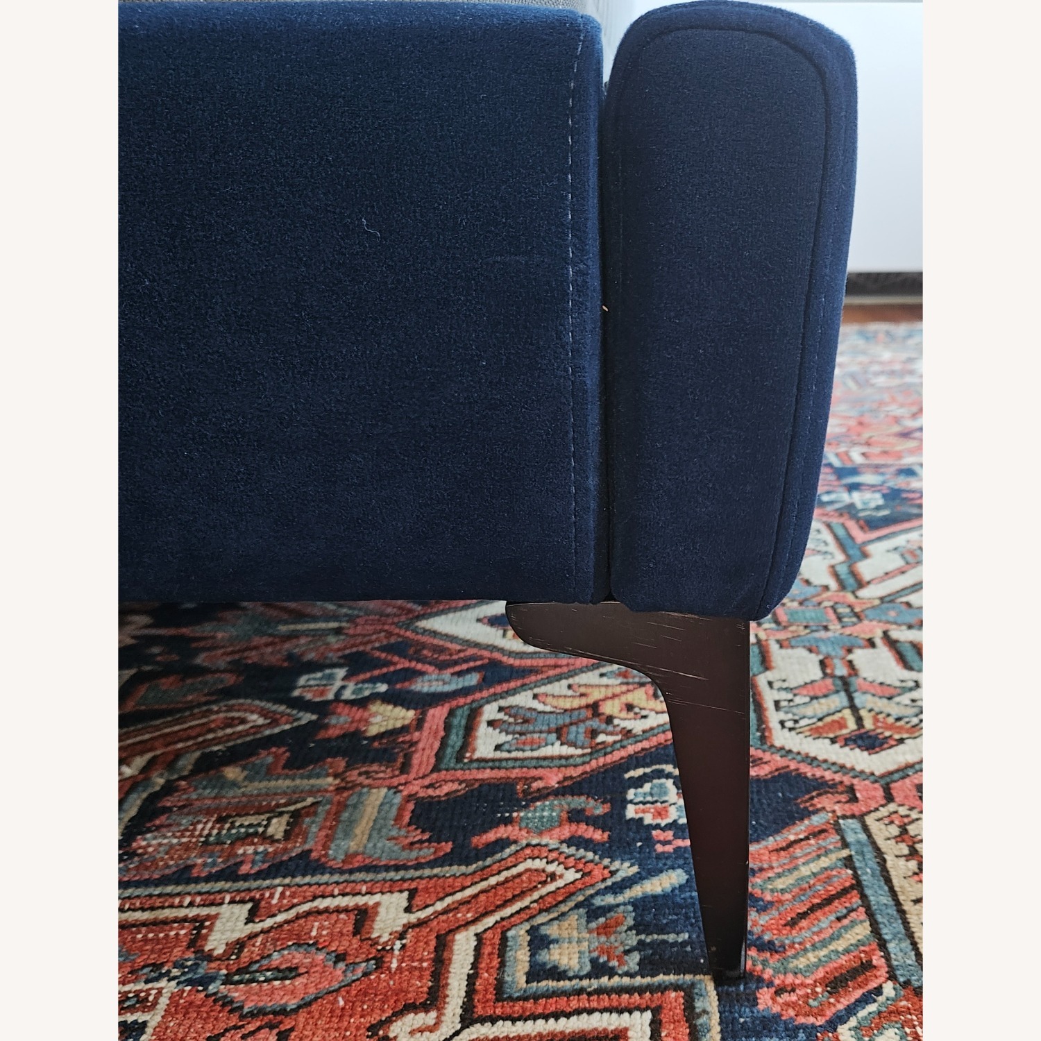 West Elm Emmett Blue Velvet Full Bed - image-4