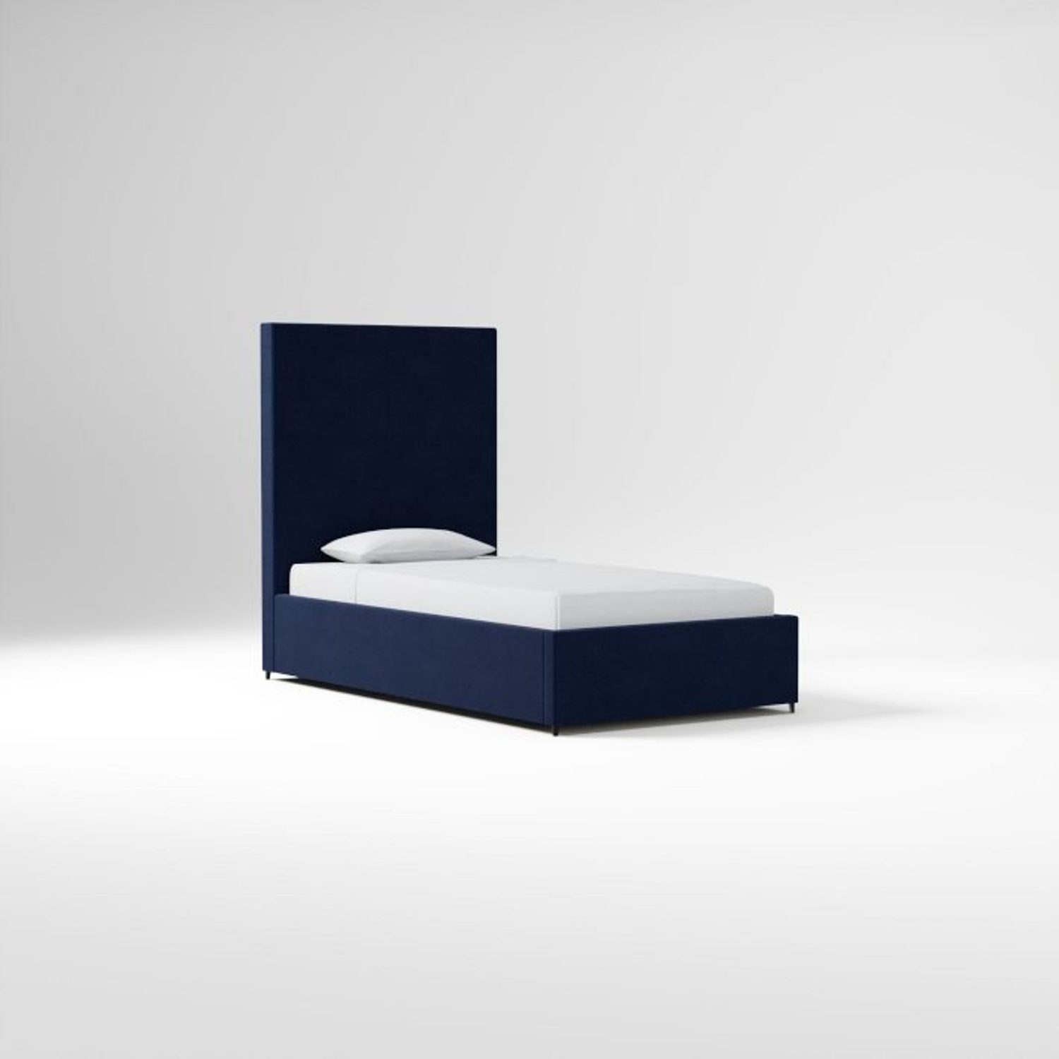 West Elm Emmett Blue Velvet Full Bed - image-5