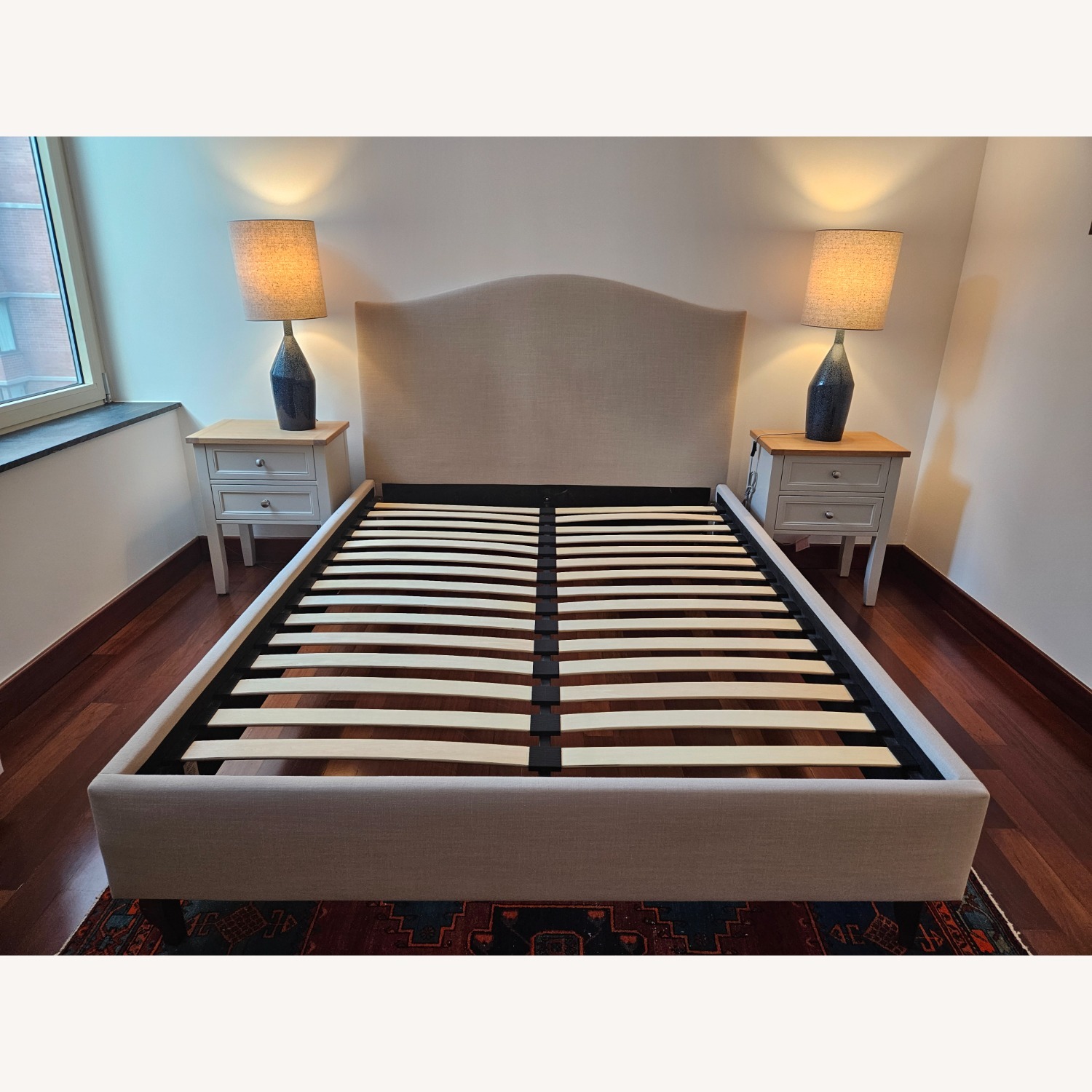 John Lewis Charlotte Light Gray Fabric Queen Bed - image-1