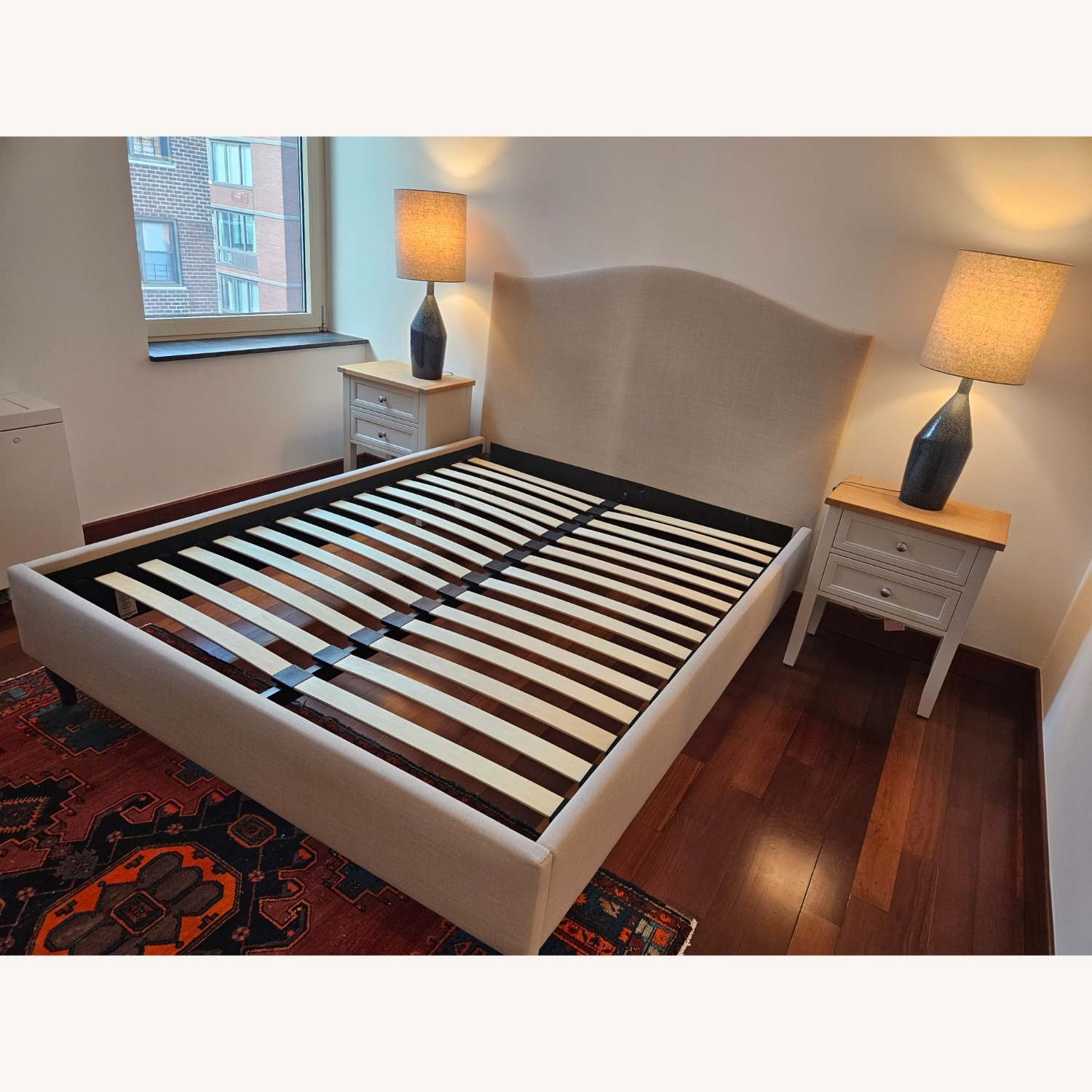 John Lewis Charlotte Light Gray Fabric Queen Bed - image-2