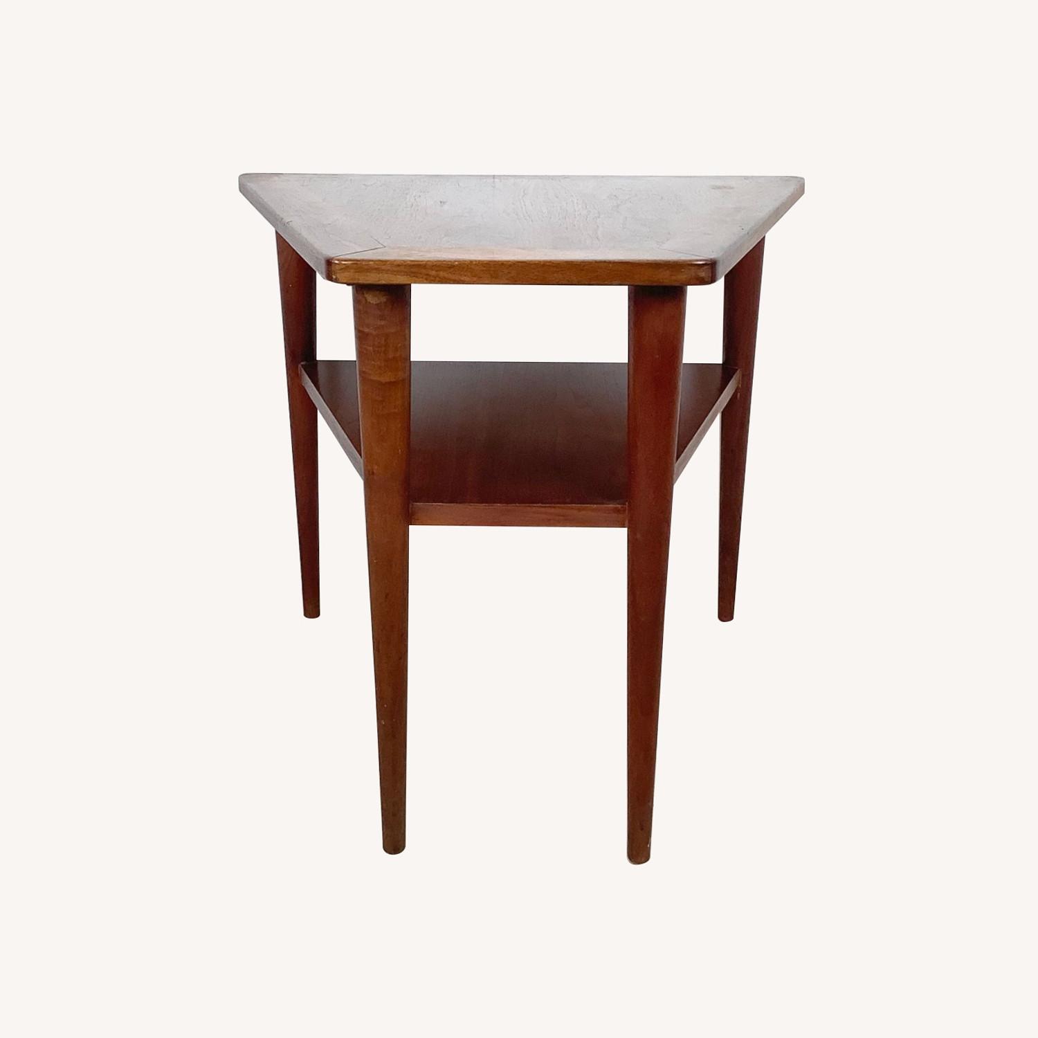 Vintage Two Tier Teak Side Table - image-0