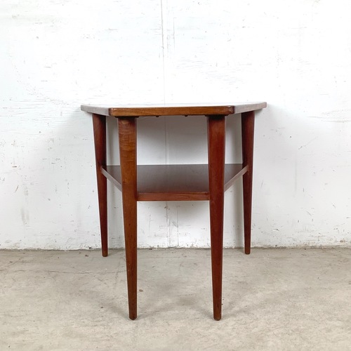 Used Vintage Two Tier Teak Side Table for sale on AptDeco