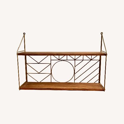 Used Decorative 2-Tier Wood Wall Shelf for sale on AptDeco