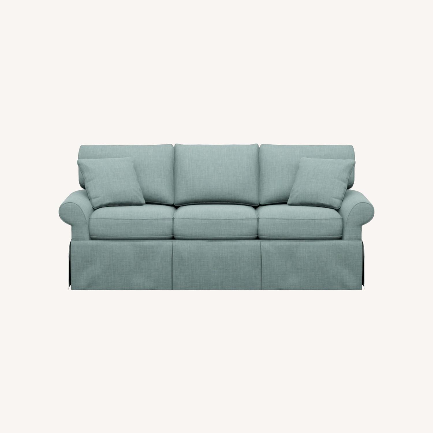 Ethan Allen Green Polyester 3+ Seater Sofa - image-0