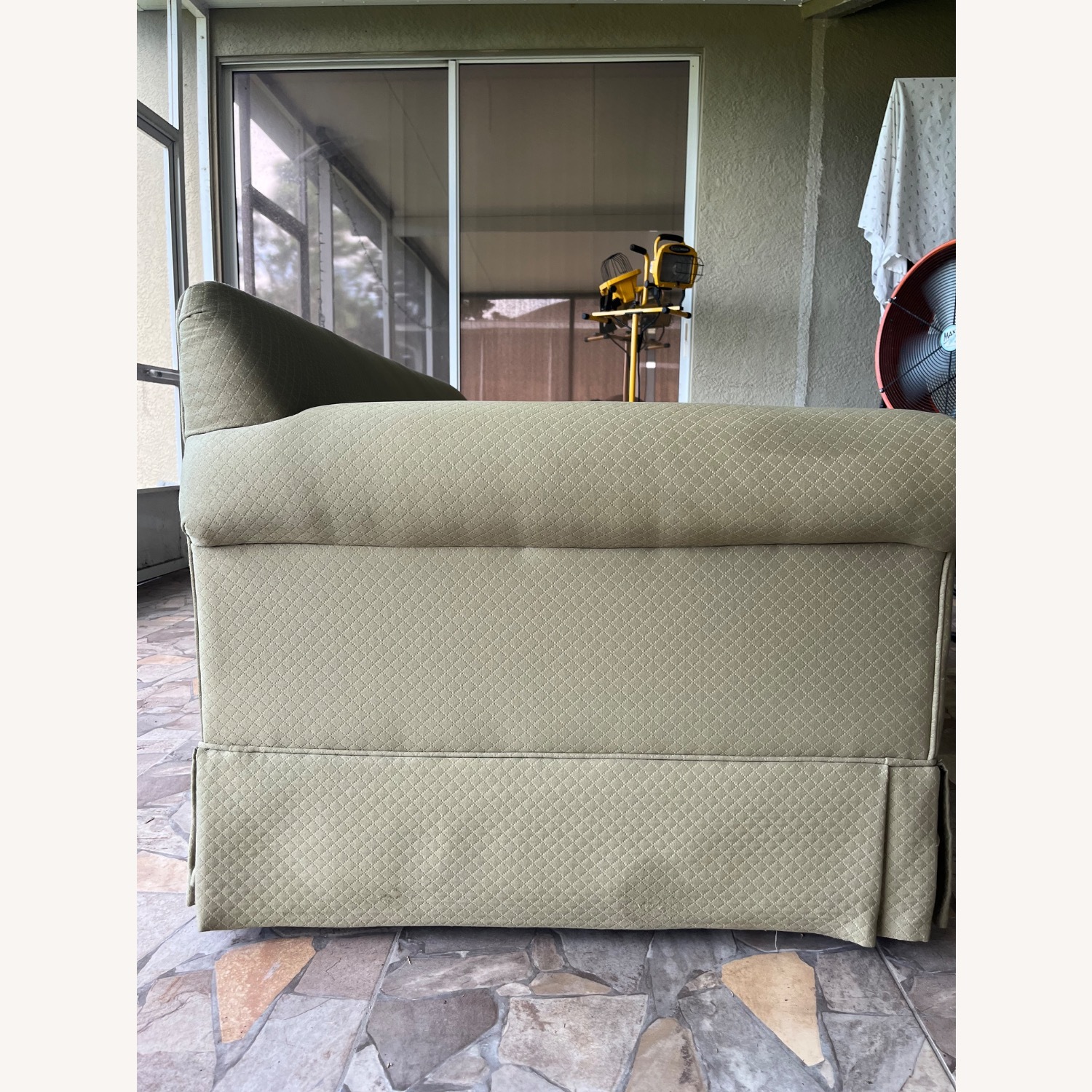 Ethan Allen Green Polyester 3+ Seater Sofa - image-3