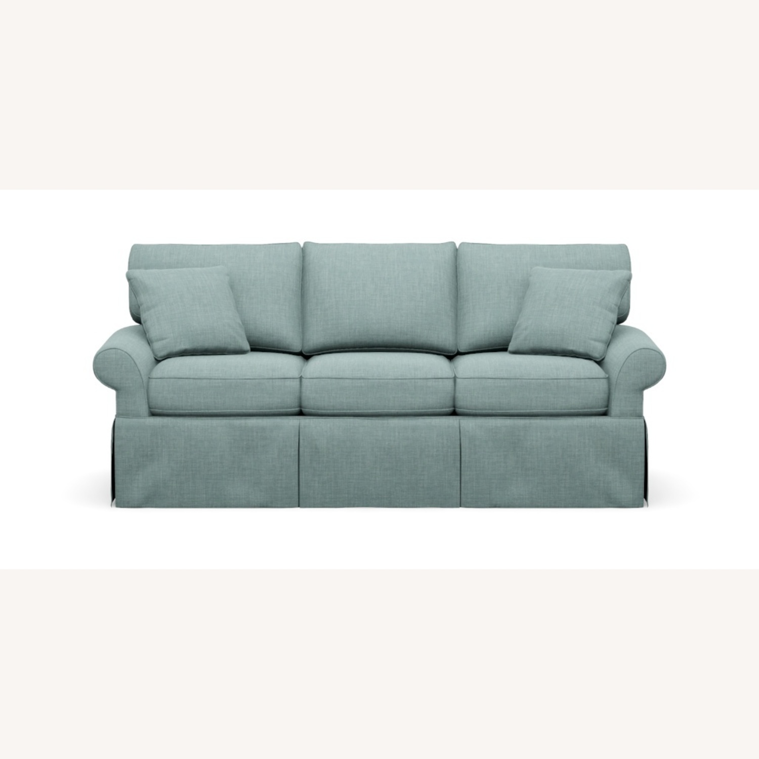 Ethan Allen Green Polyester 3+ Seater Sofa - image-11