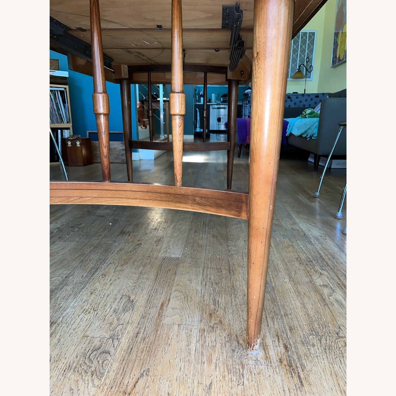 Vintage Natural Cherry Wood Dining Table - image-8