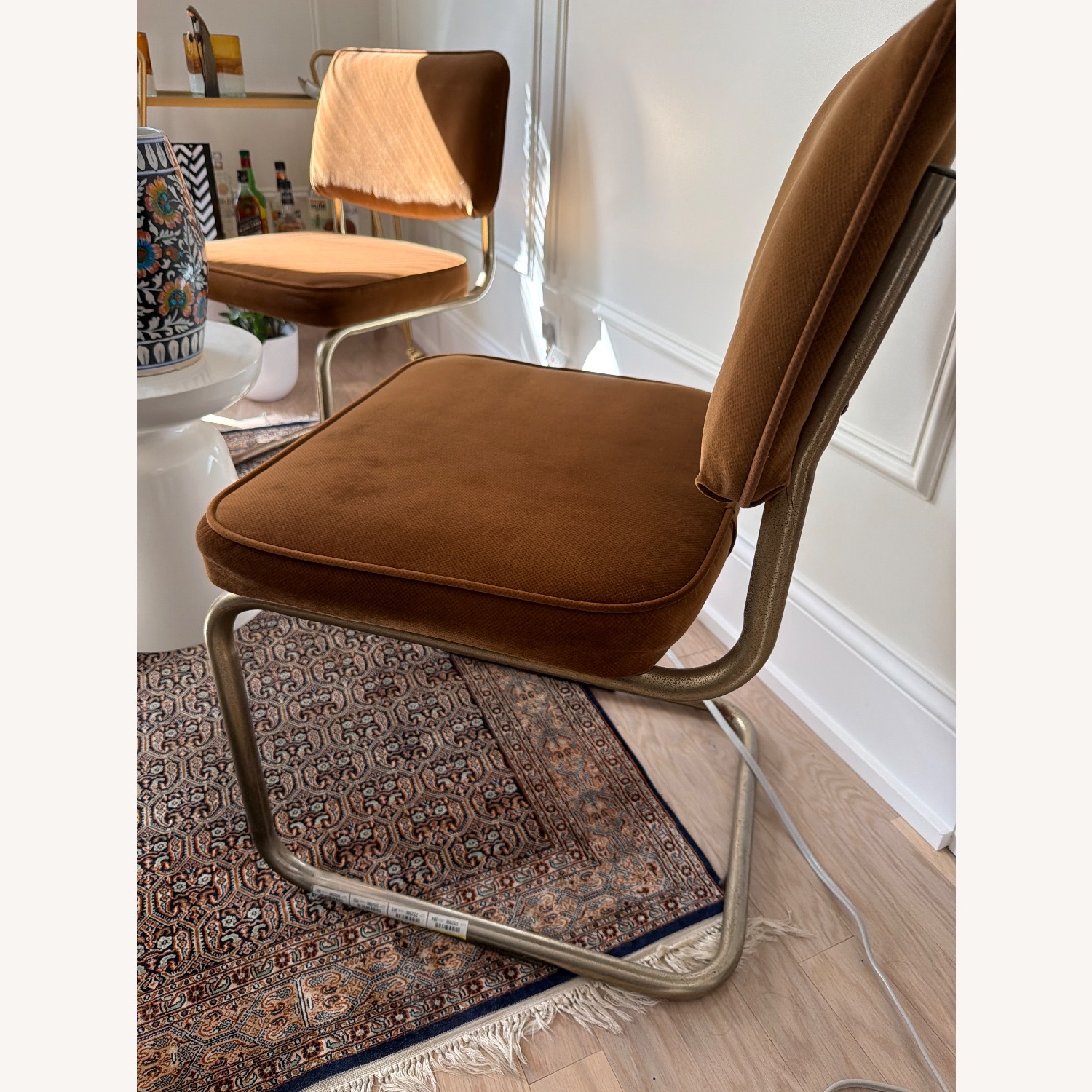 Light Brown Fabric Dining Chairs - image-2