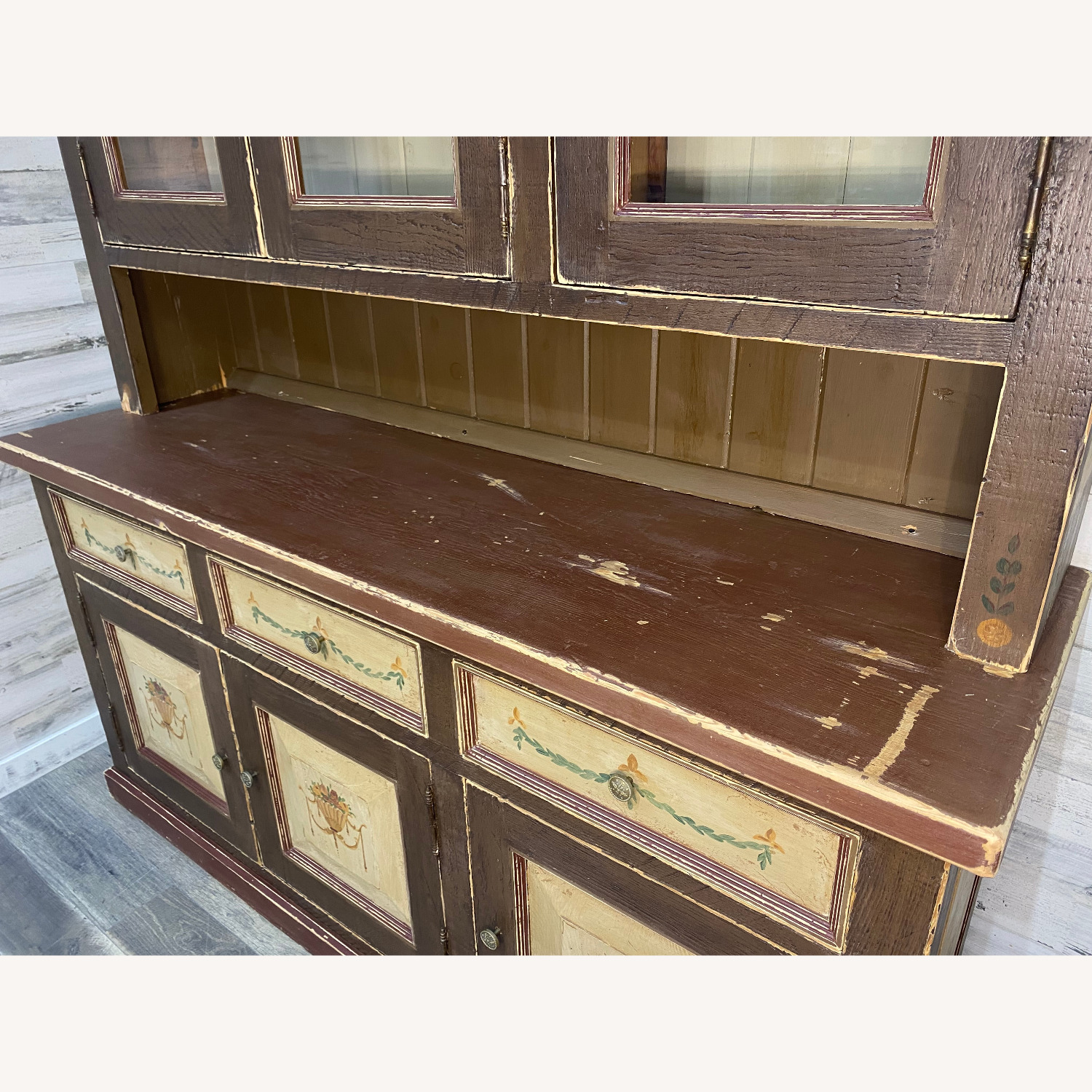 Large Antique European Country Hutch Imported - image-3