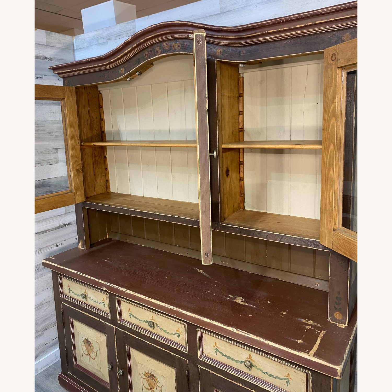 Large Antique European Country Hutch Imported - image-7