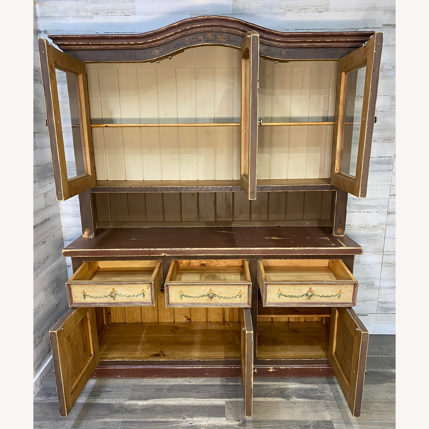 Large Antique European Country Hutch Imported - image-11
