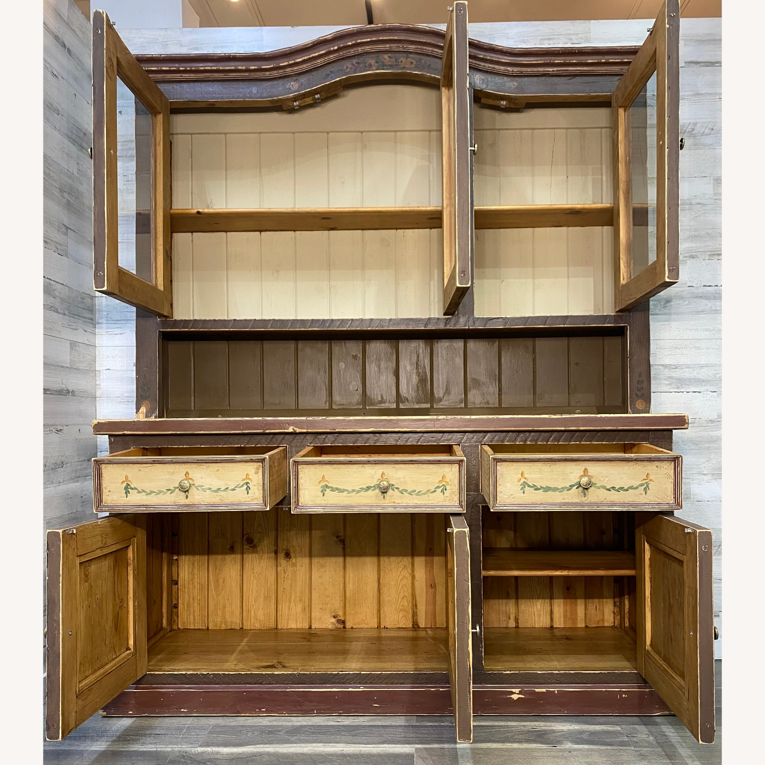 Large Antique European Country Hutch Imported - image-12