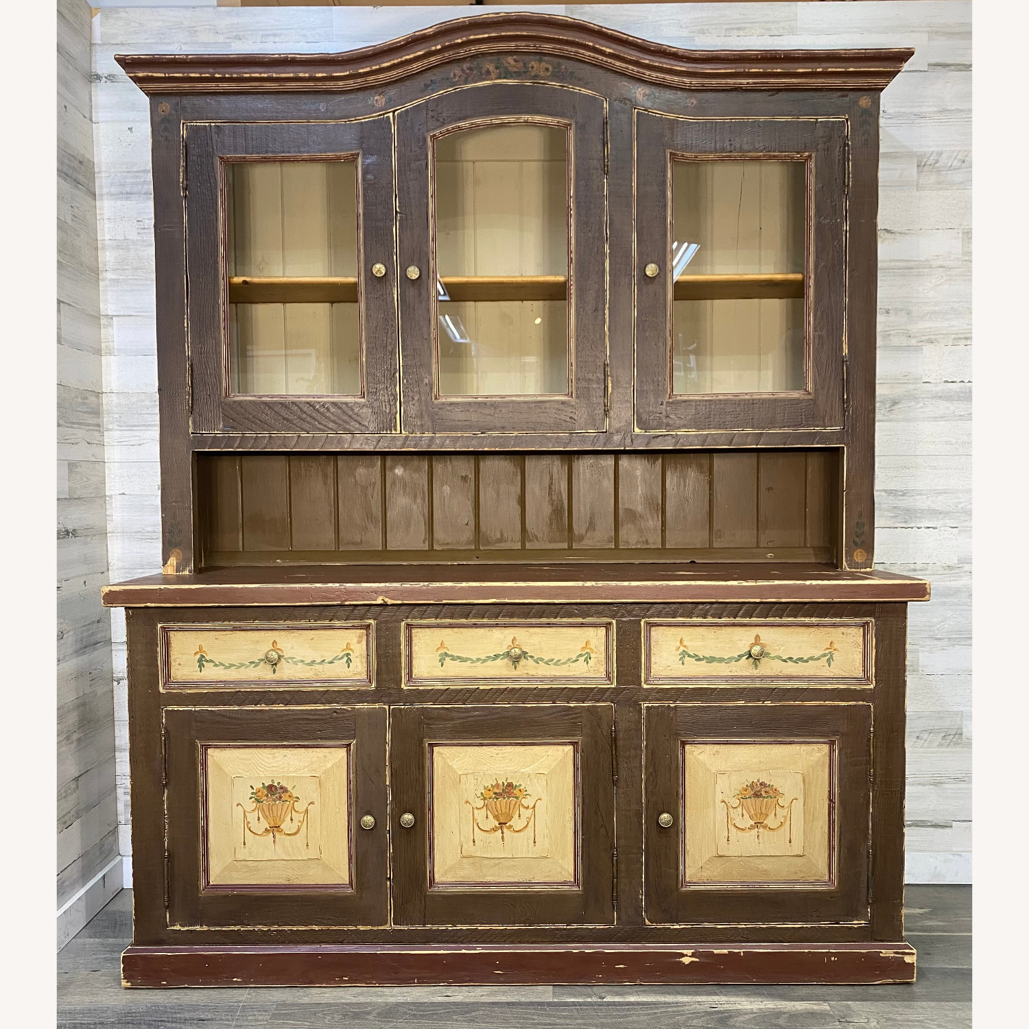 Large Antique European Country Hutch Imported - image-1