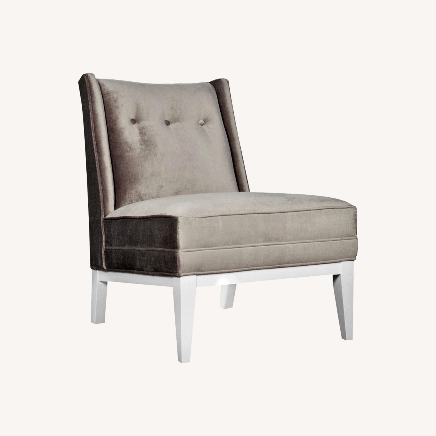 Jonathan Adler Morrow Gray Velvet Slipper Chairs - image-0