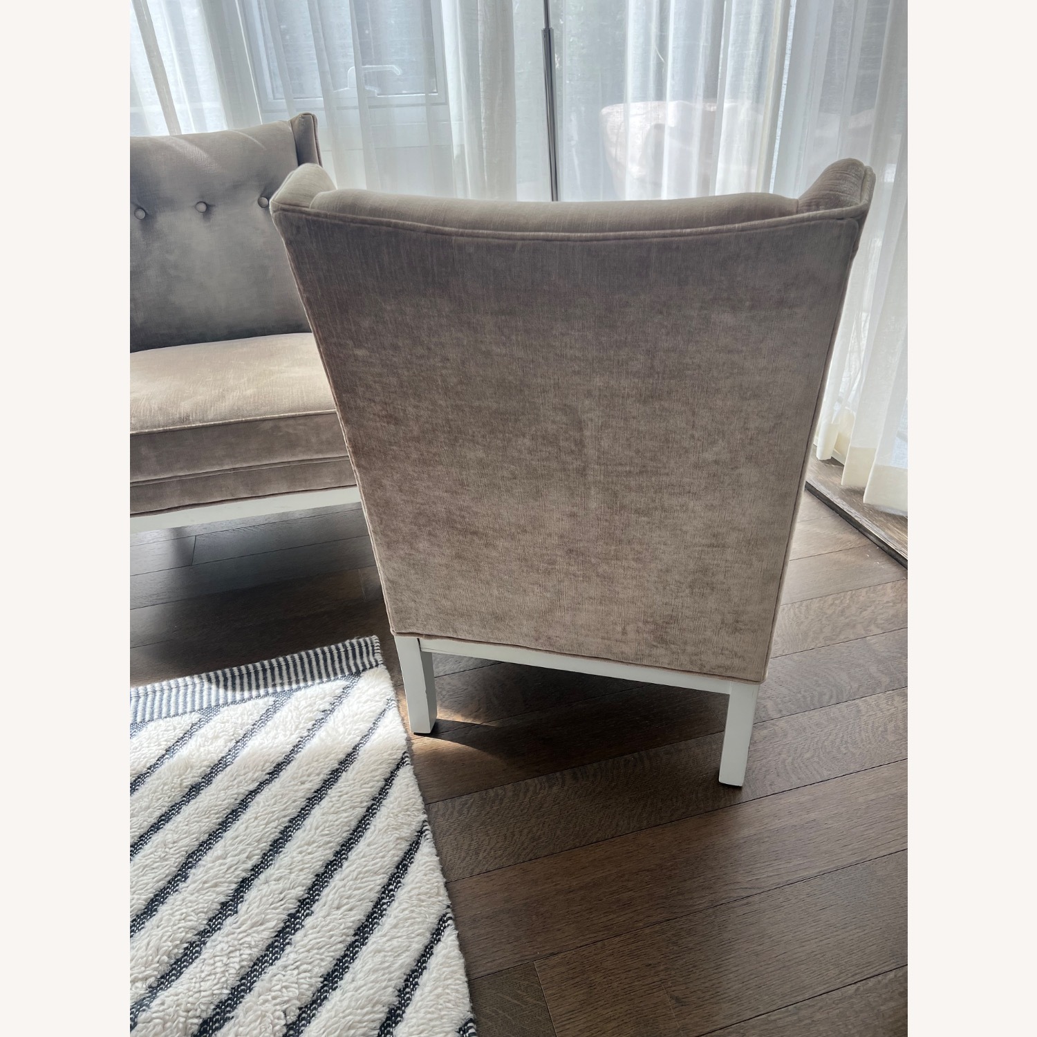 Jonathan Adler Morrow Gray Velvet Slipper Chairs - image-3
