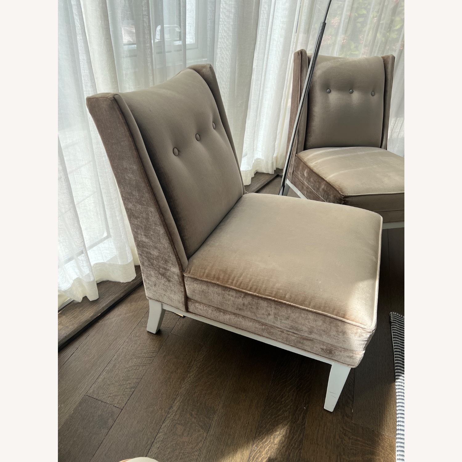 Jonathan Adler Morrow Gray Velvet Slipper Chairs - image-2