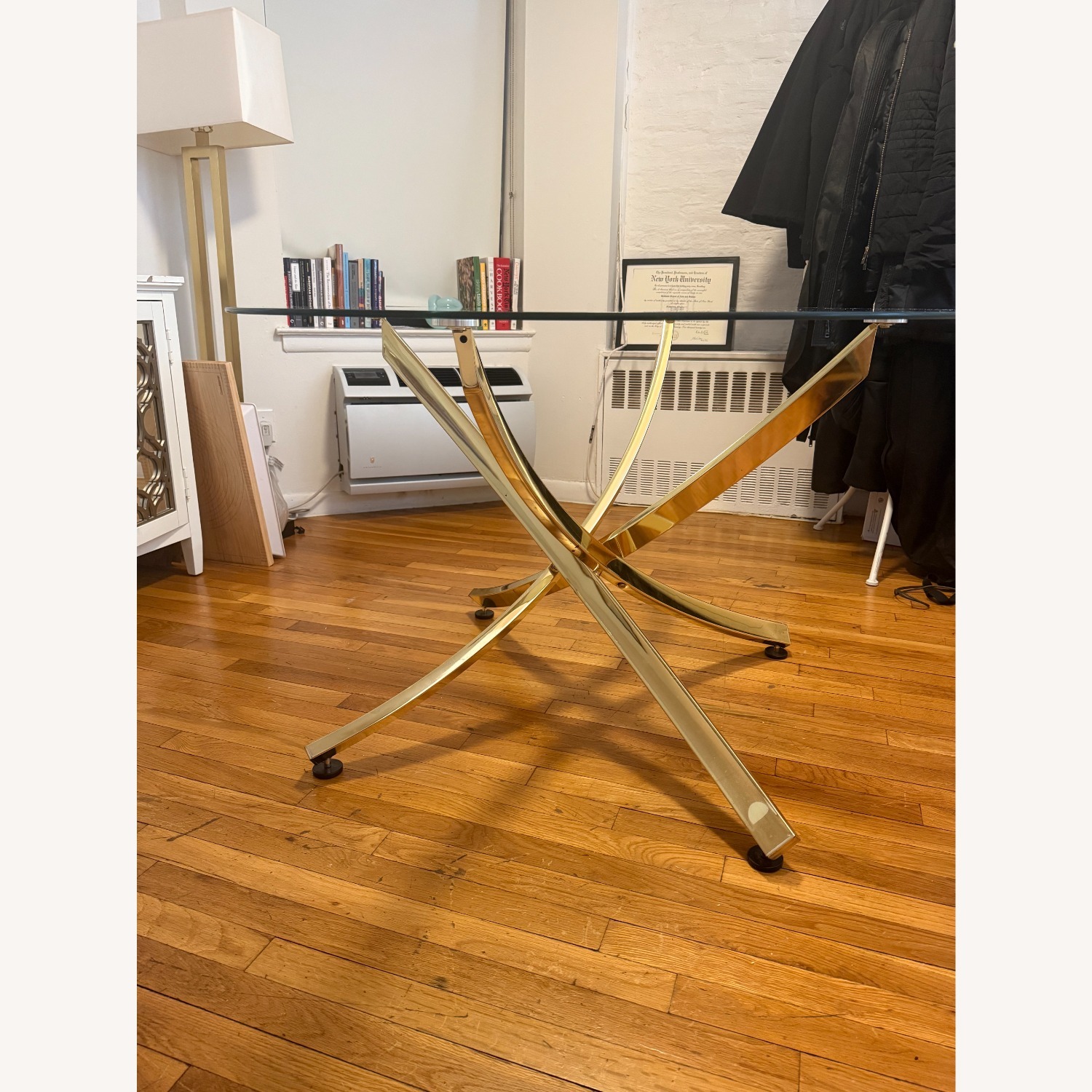 Axtell Round Glass Top Metal Base Dining Table - image-2