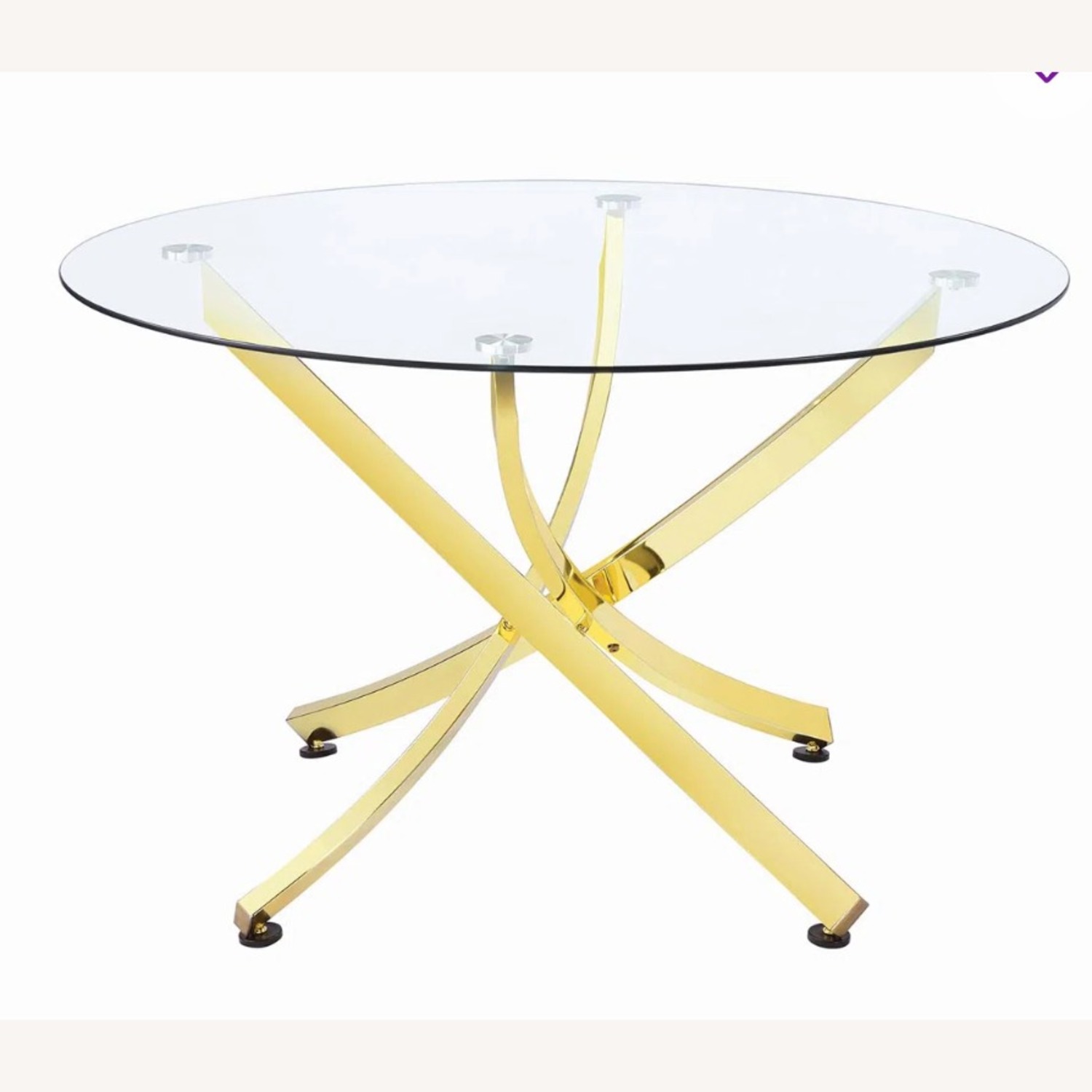 Axtell Round Glass Top Metal Base Dining Table - image-3