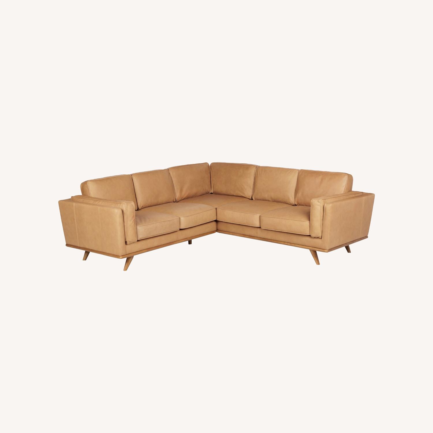 Article Timber 93" Leather Corner Sectional - Charme Tan - image-0