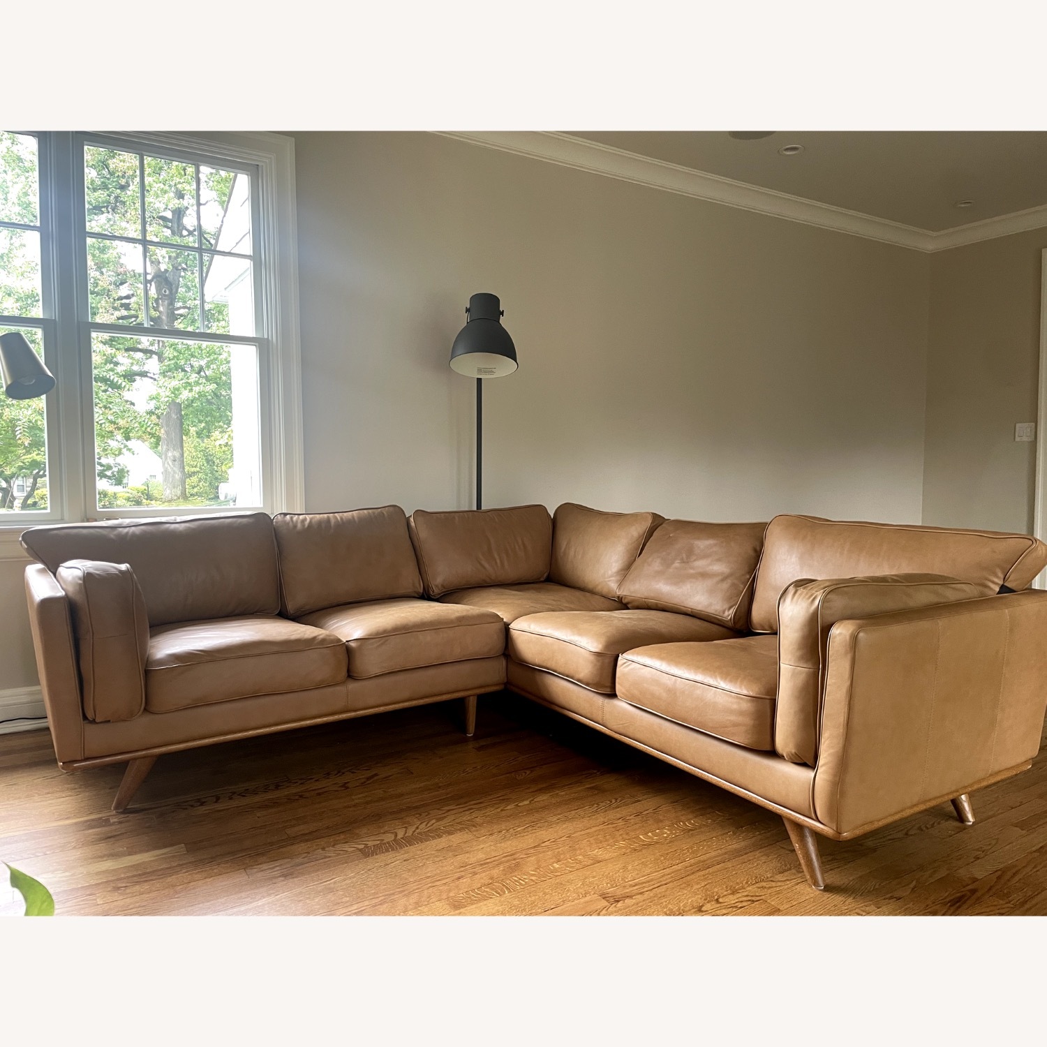 Article Timber 93" Leather Corner Sectional - Charme Tan - image-1