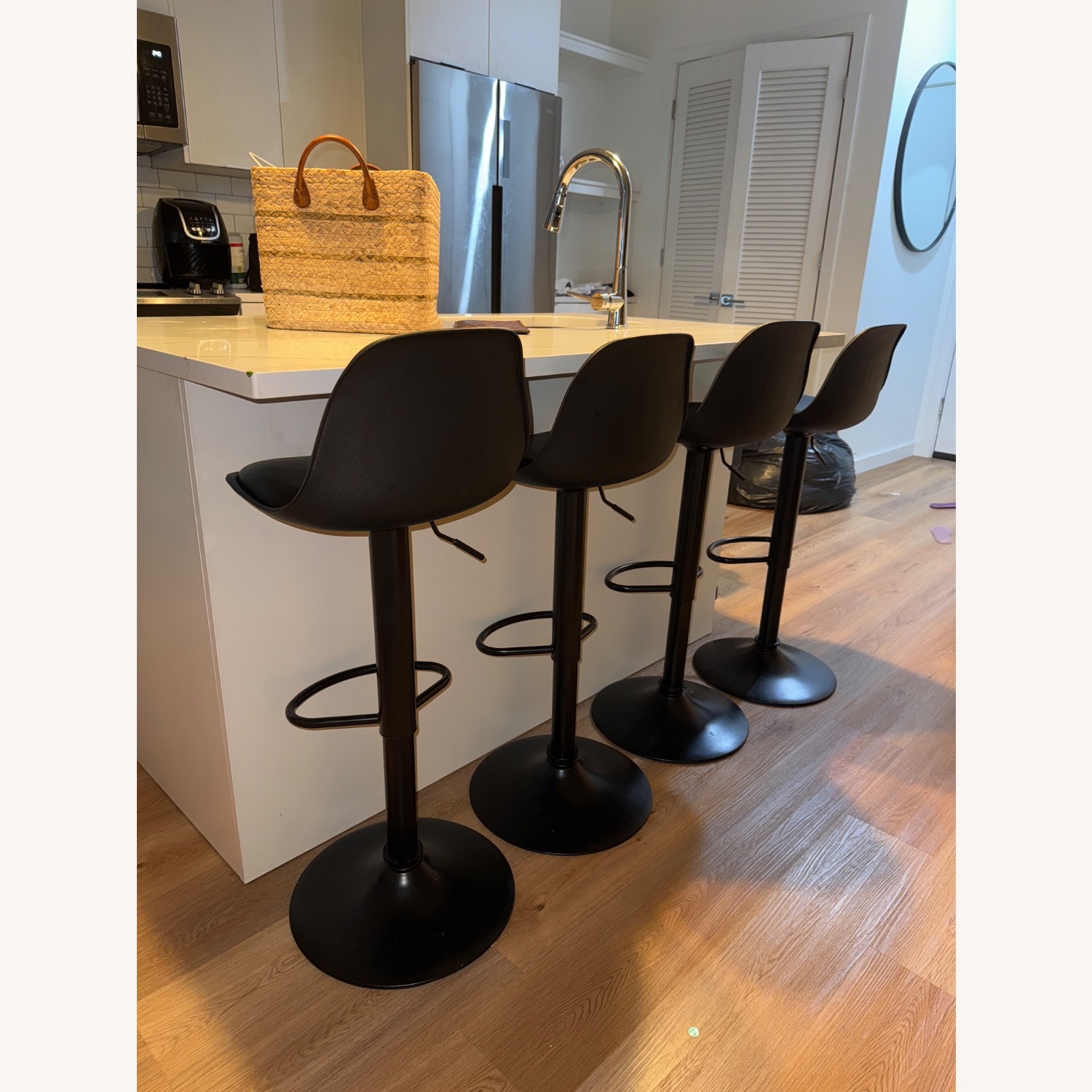 Nalupatio Black Modern Bar Stools - image-1
