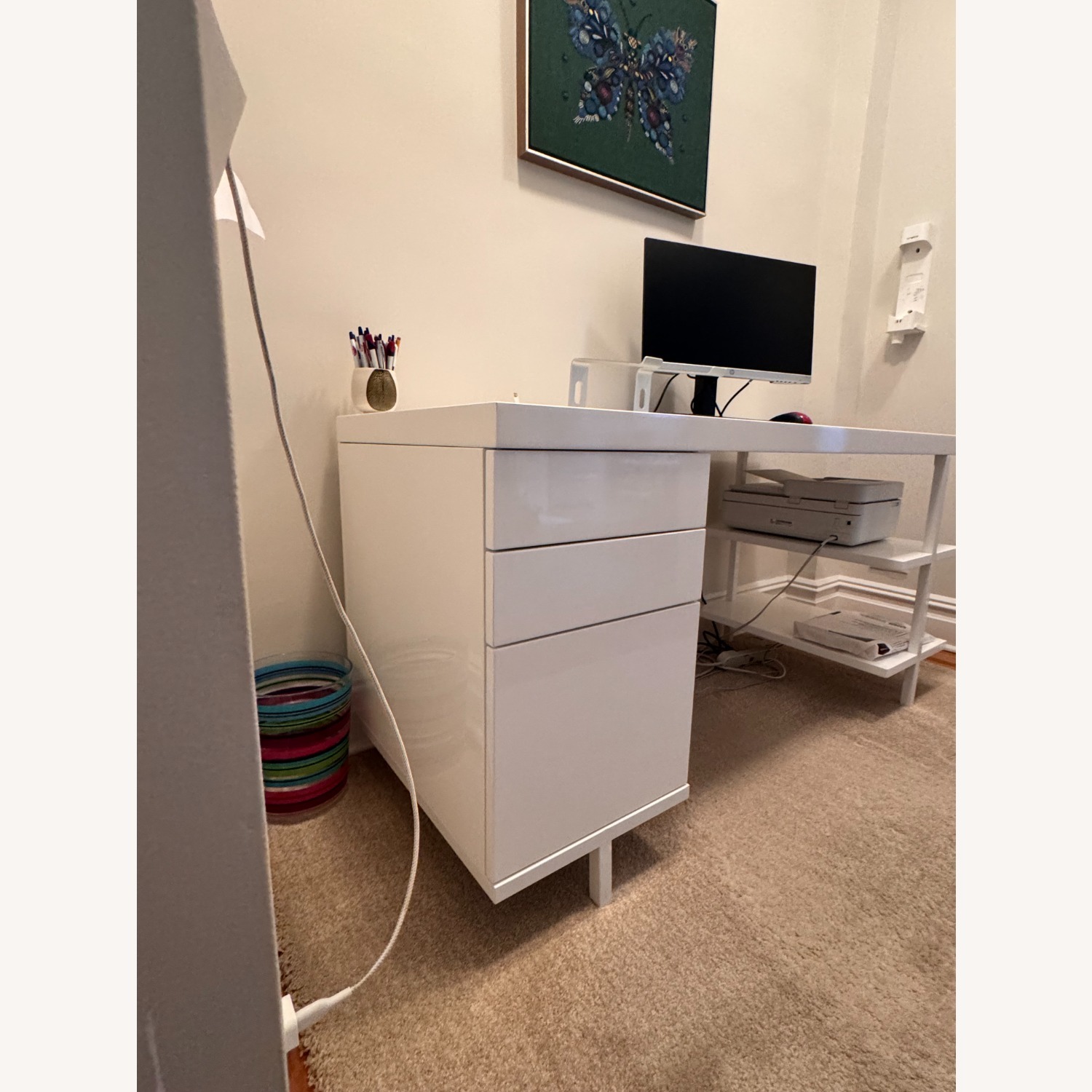 CB2 Stairway Modular Desk White Wood Desk - image-2