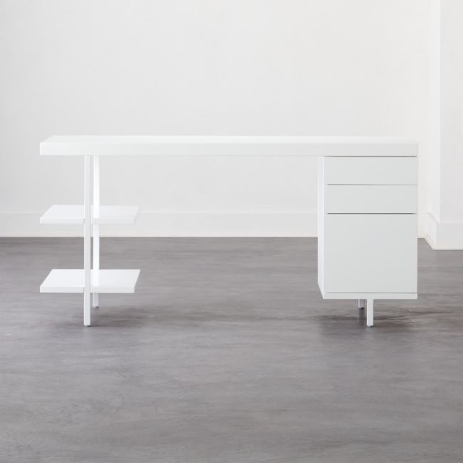 CB2 Stairway Modular Desk White Wood Desk - image-7