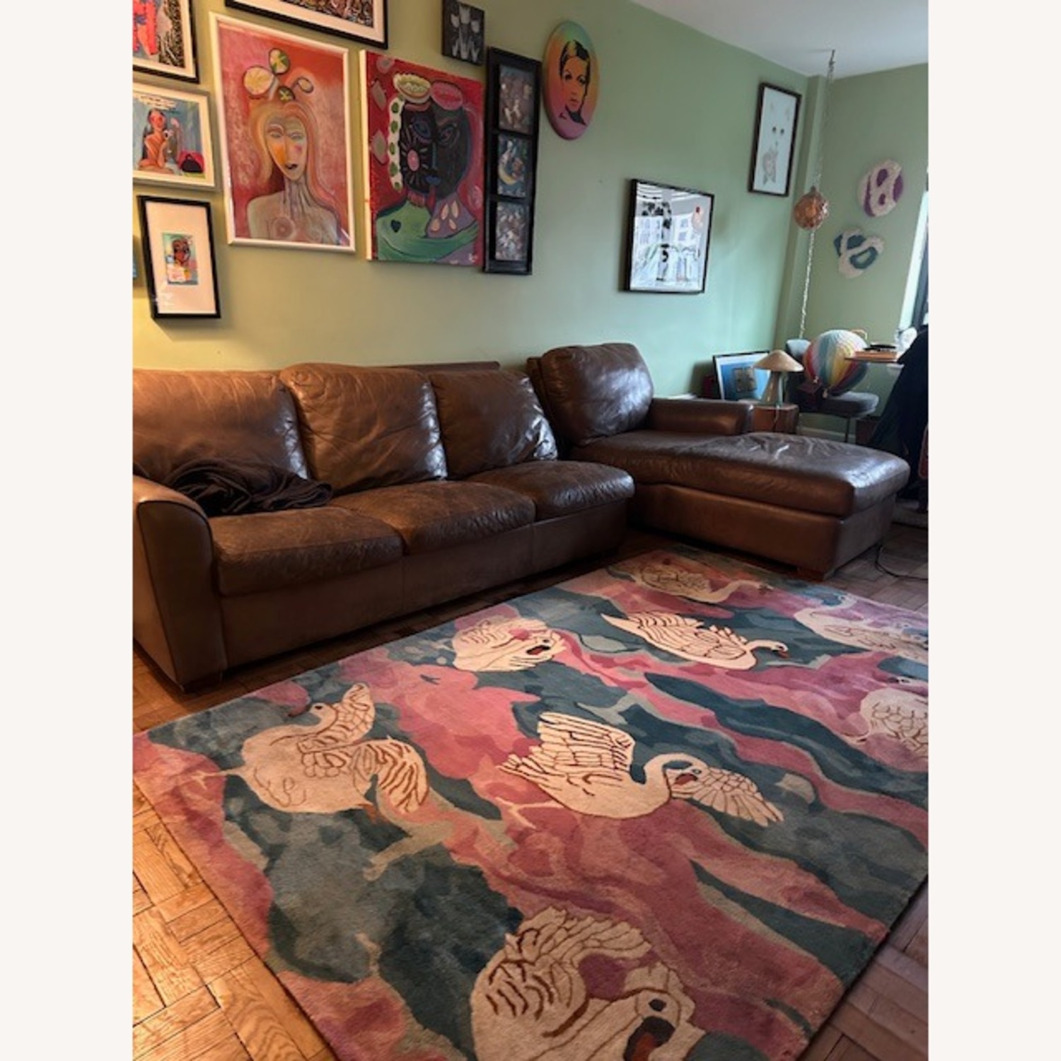 Custom made Brown Italian Leather Couch - image-1