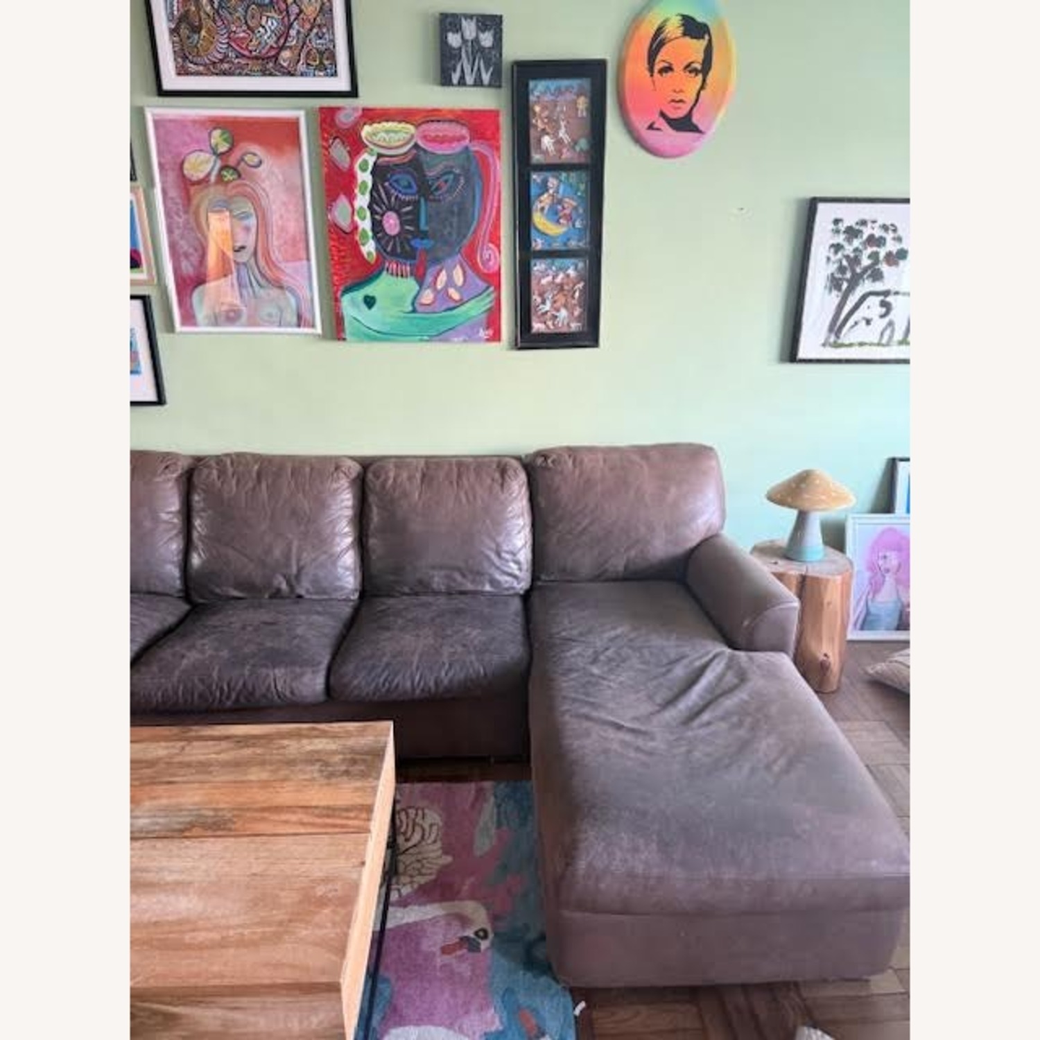 Custom made Brown Italian Leather Couch - image-6