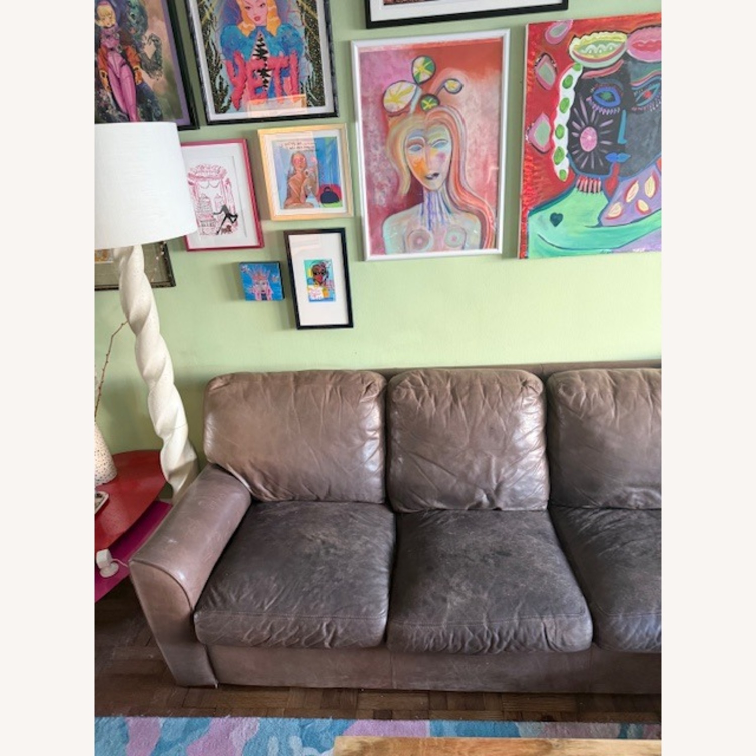 Custom made Brown Italian Leather Couch - image-5