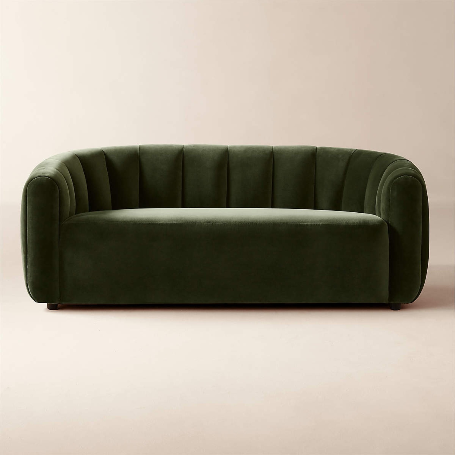 CB2 Fitz 72.5" Channeled Green Velvet Loveseat - image-23