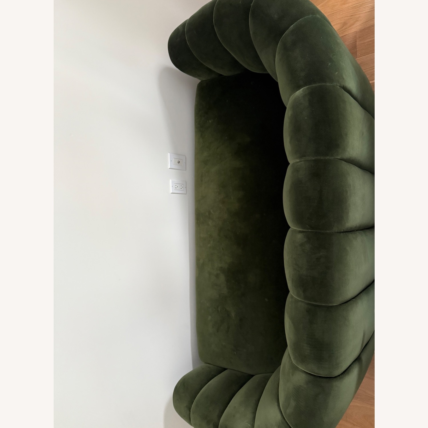 CB2 Fitz 72.5" Channeled Green Velvet Loveseat - image-21