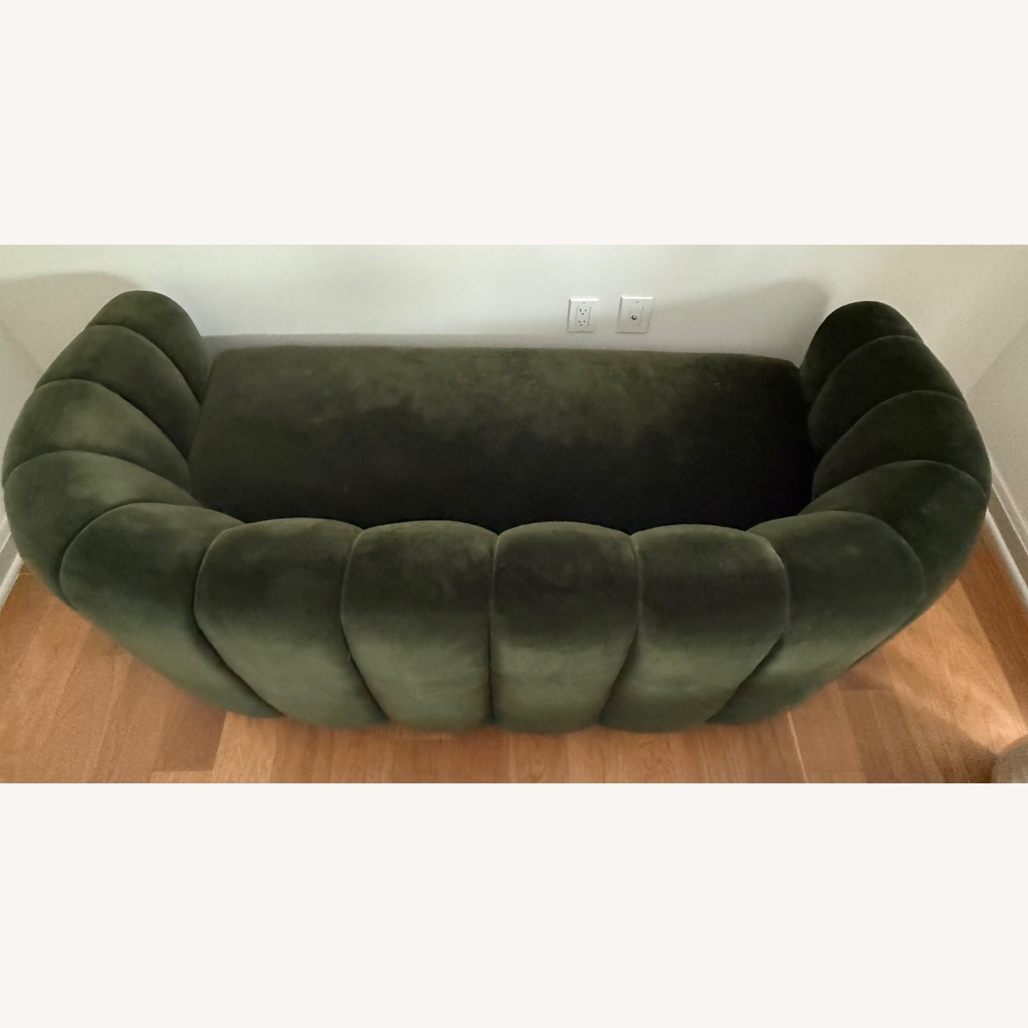 CB2 Fitz 72.5" Channeled Green Velvet Loveseat - image-20