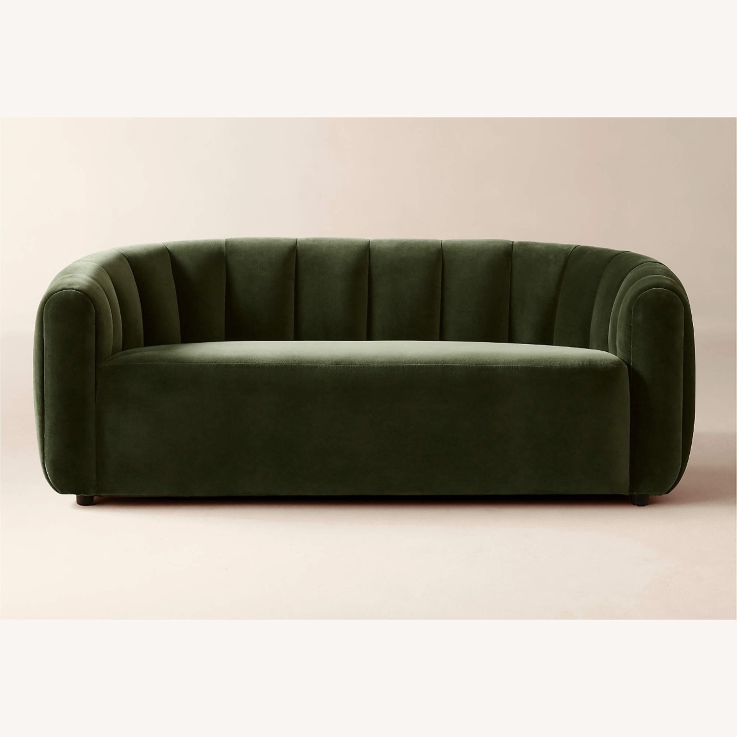 CB2 Fitz 72.5" Channeled Green Velvet Loveseat - image-7