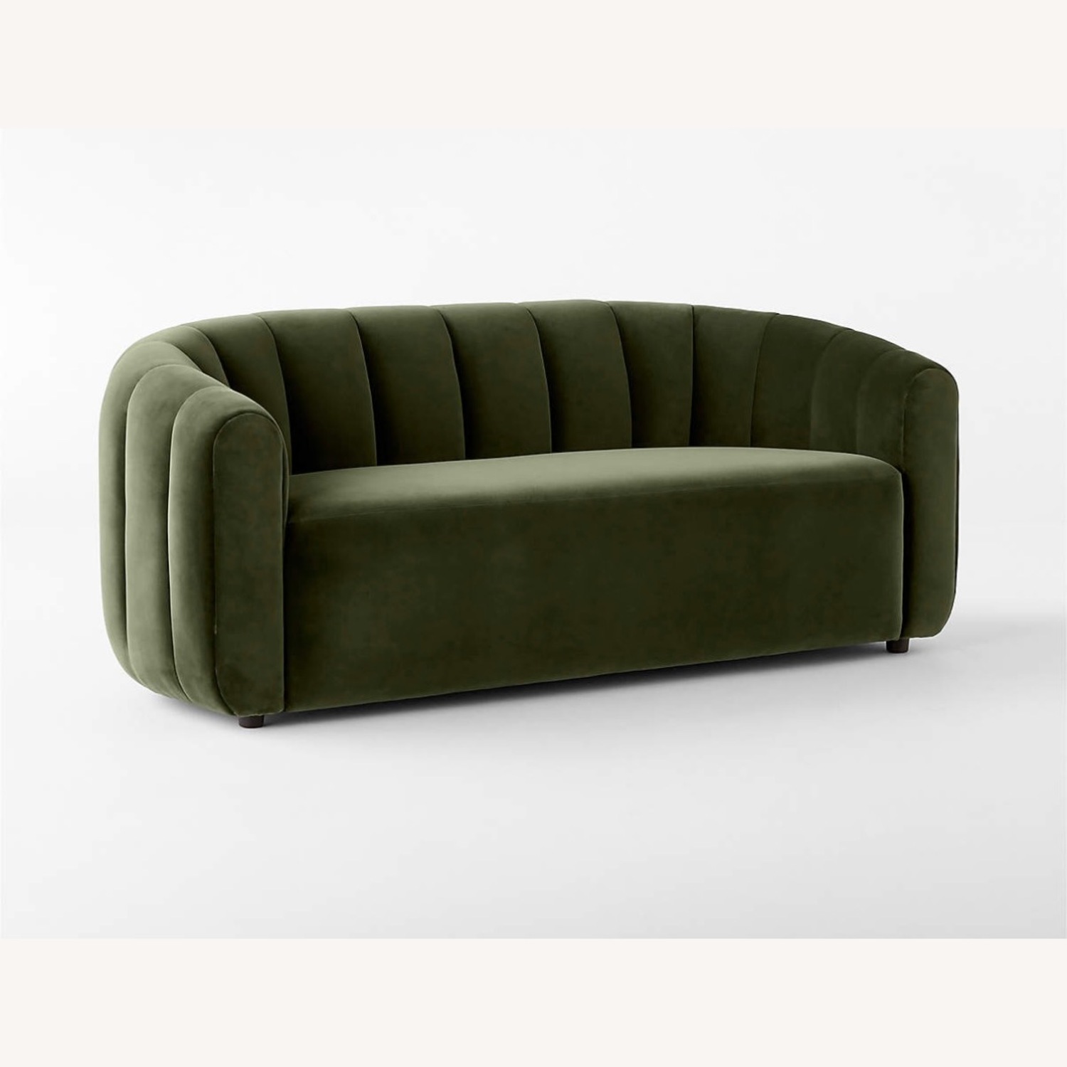 CB2 Fitz 72.5" Channeled Green Velvet Loveseat - image-12