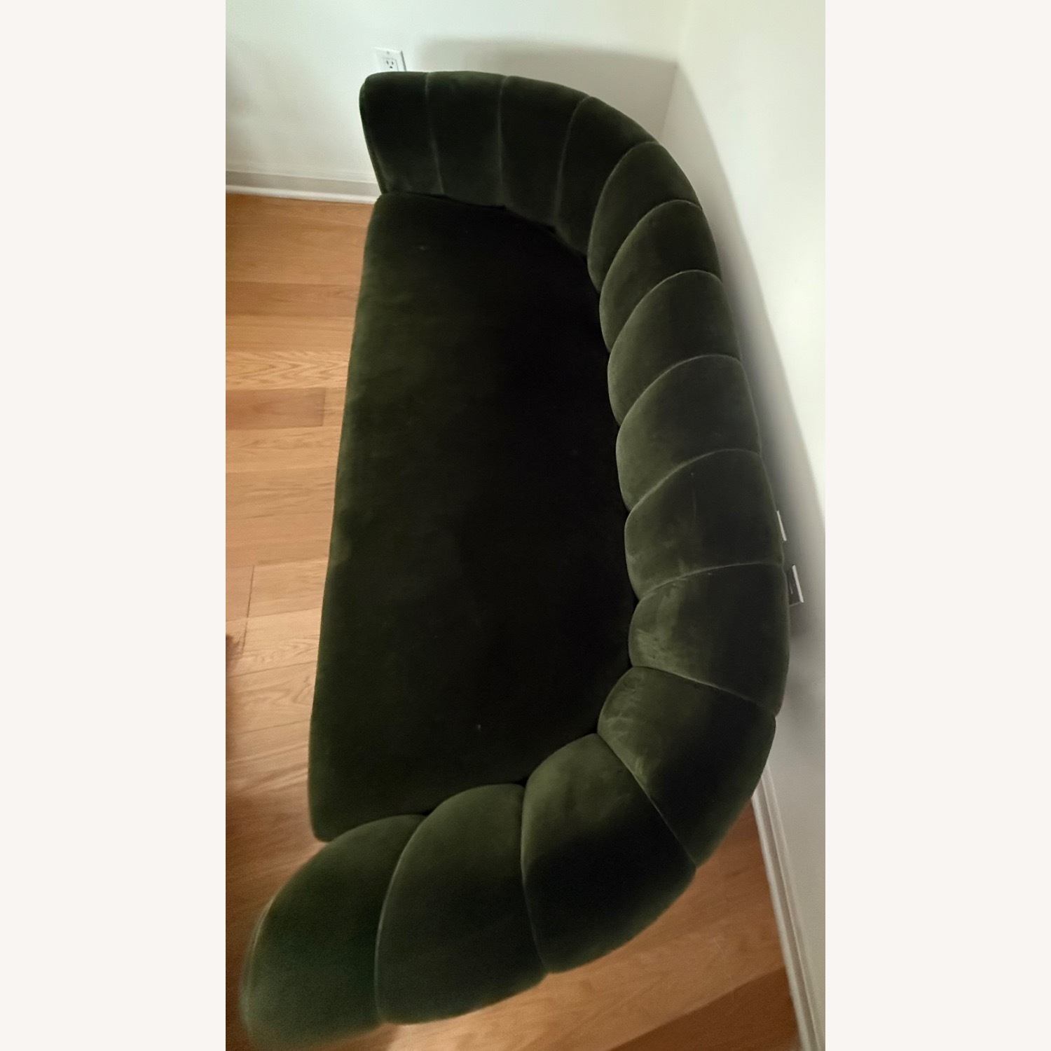CB2 Fitz 72.5" Channeled Green Velvet Loveseat - image-2