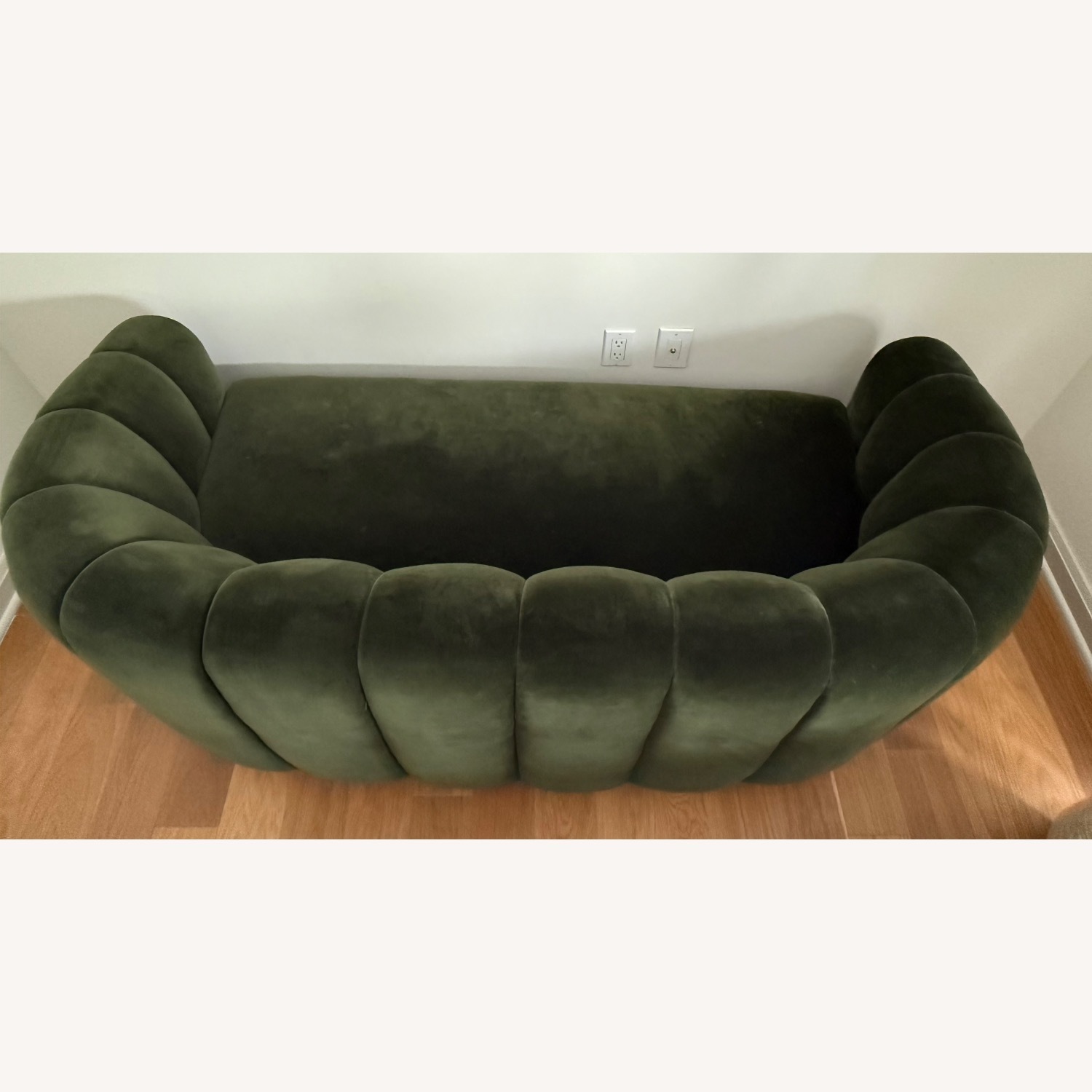 CB2 Fitz 72.5" Channeled Green Velvet Loveseat - image-17