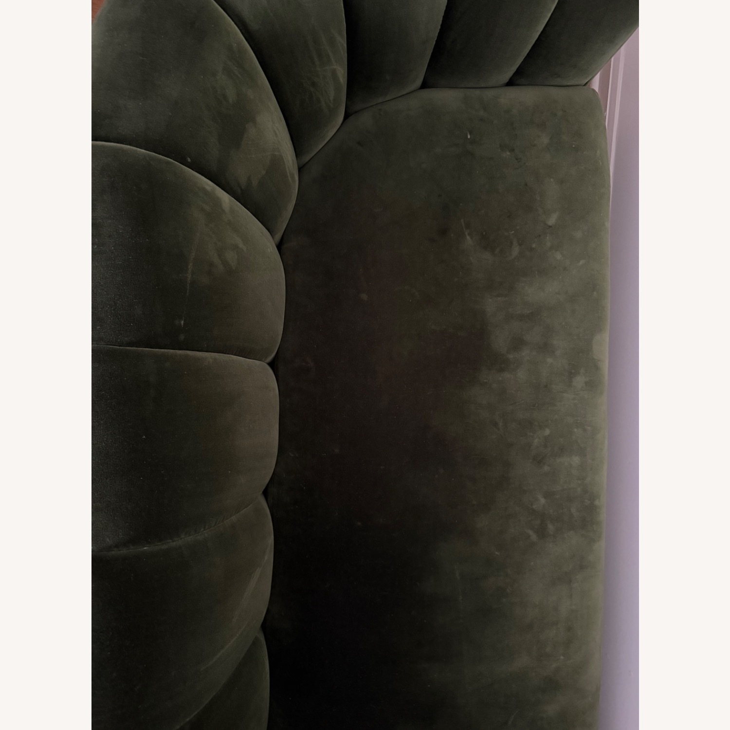 CB2 Fitz 72.5" Channeled Green Velvet Loveseat - image-6