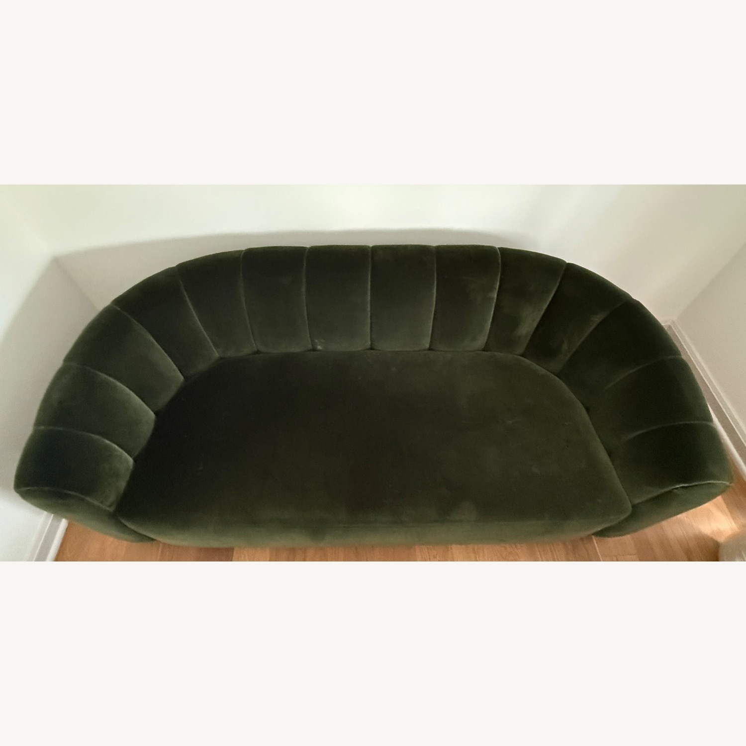 CB2 Fitz 72.5" Channeled Green Velvet Loveseat - image-16